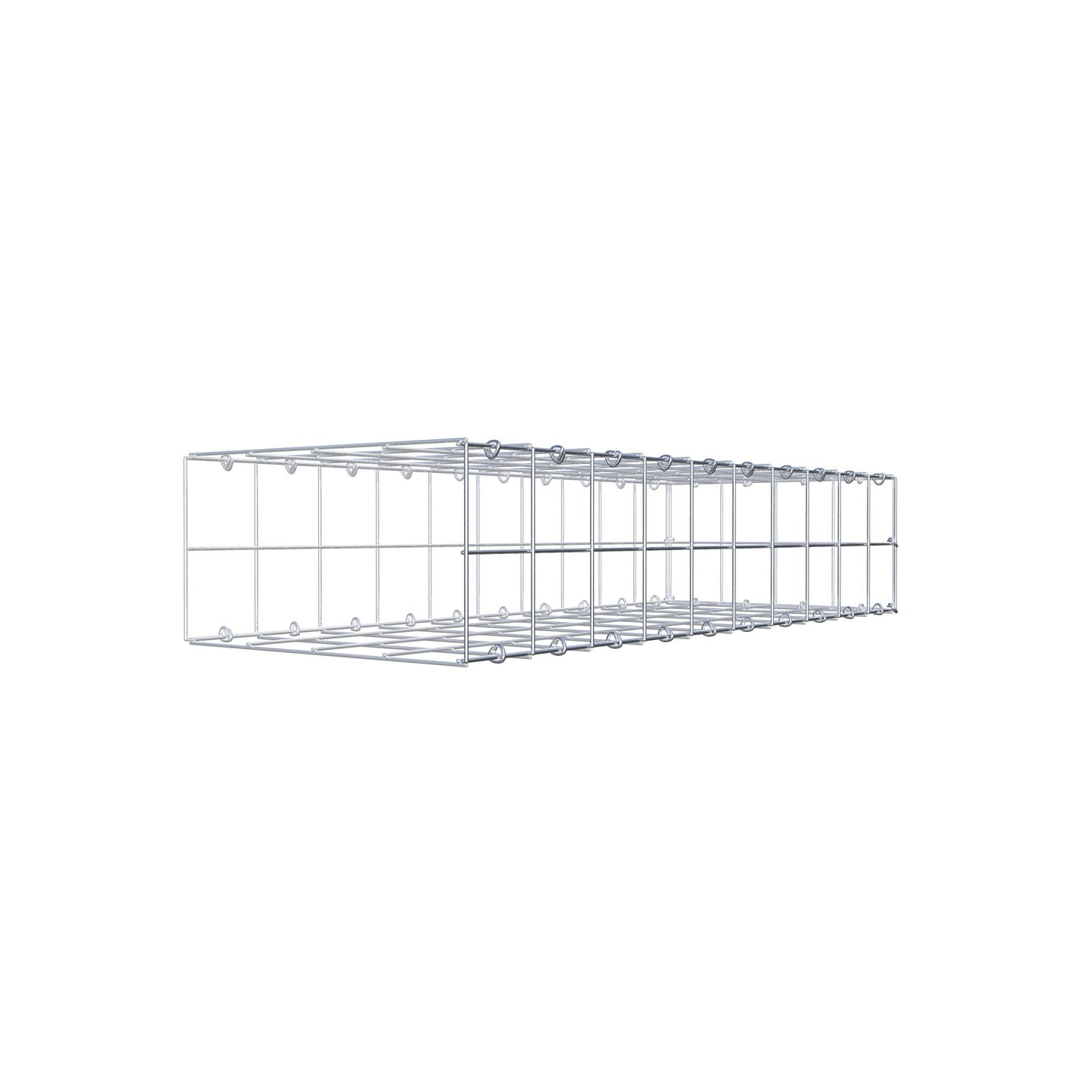 Type 2 oplegkorf 100 cm x 20 cm x 40 cm (L x H x D), maaswijdte 10 cm x 10 cm, C-ring