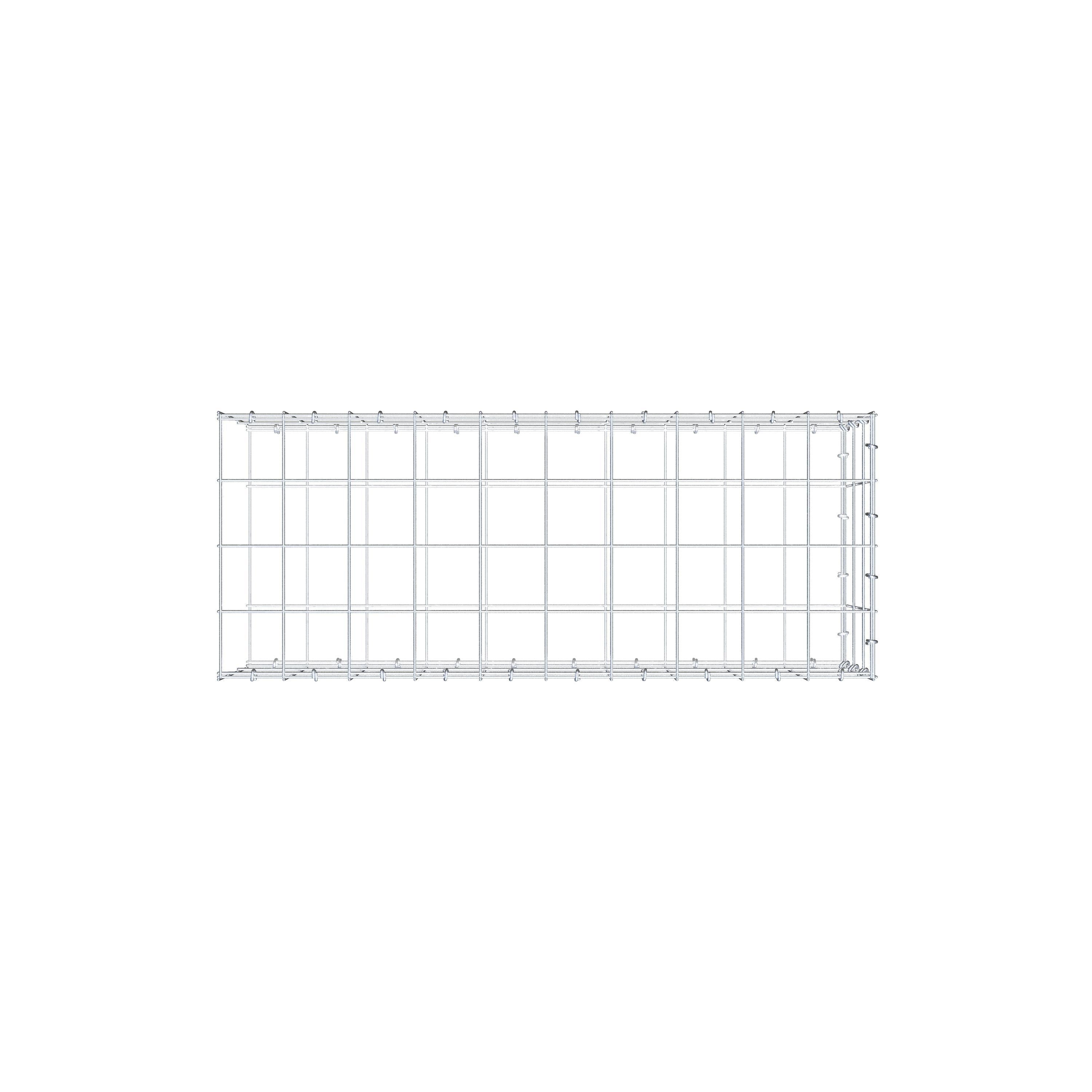 Mounted gabion type 2 100 cm x 30 cm x 40 cm (L x H x D), mesh size 10 cm x 10 cm, C-ring