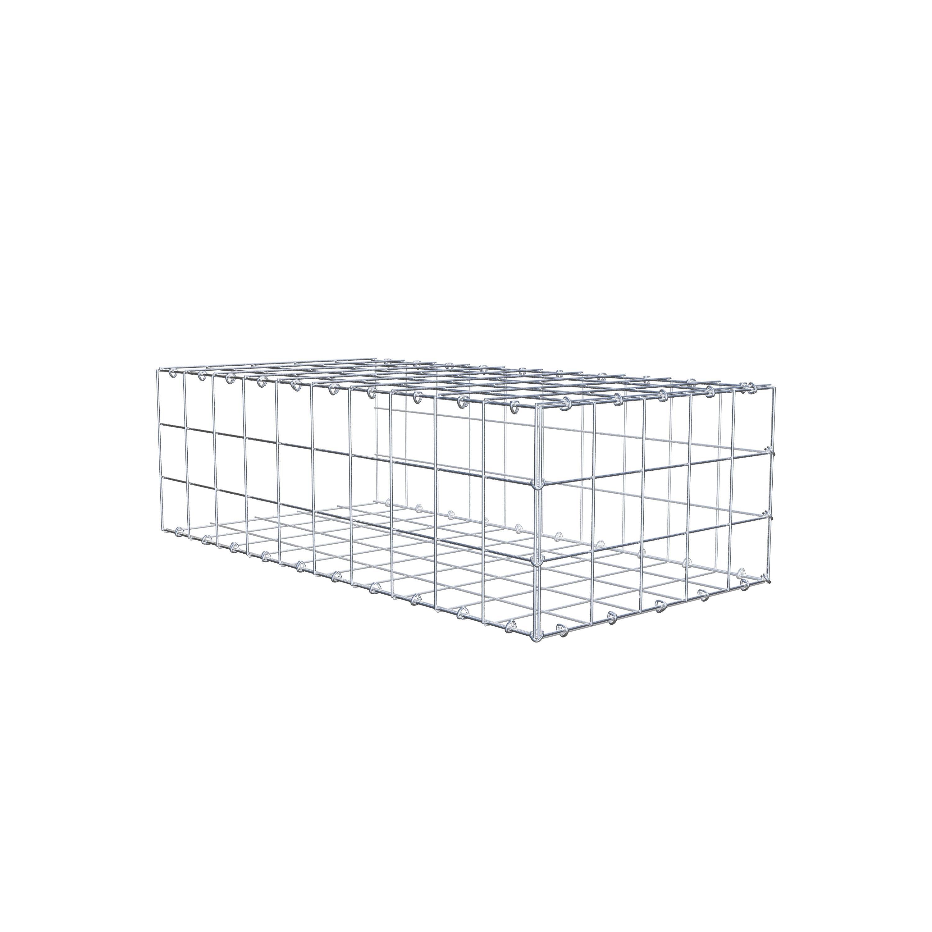 Mounted gabion type 2 100 cm x 30 cm x 50 cm (L x H x D), mesh size 10 cm x 10 cm, C-ring