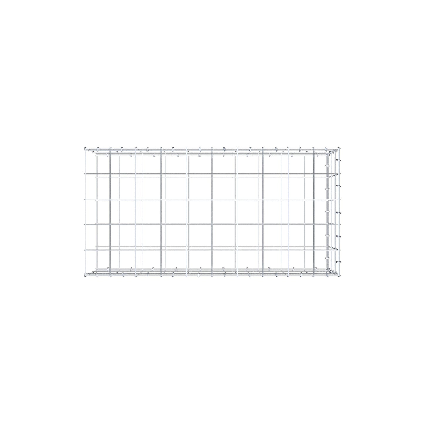 Mounted gabion type 2 100 cm x 30 cm x 50 cm (L x H x D), mesh size 10 cm x 10 cm, C-ring
