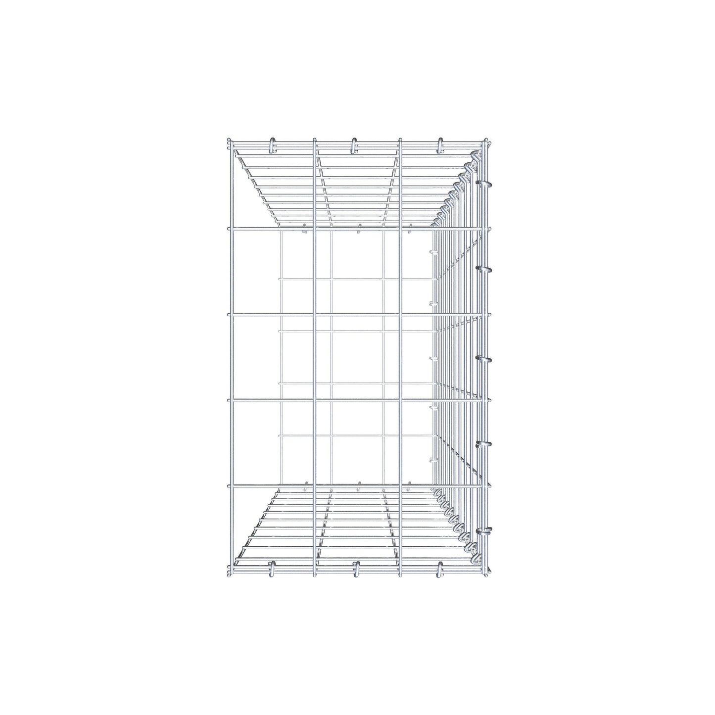 Mounted gabion type 2 100 cm x 30 cm x 50 cm (L x H x D), mesh size 10 cm x 10 cm, C-ring