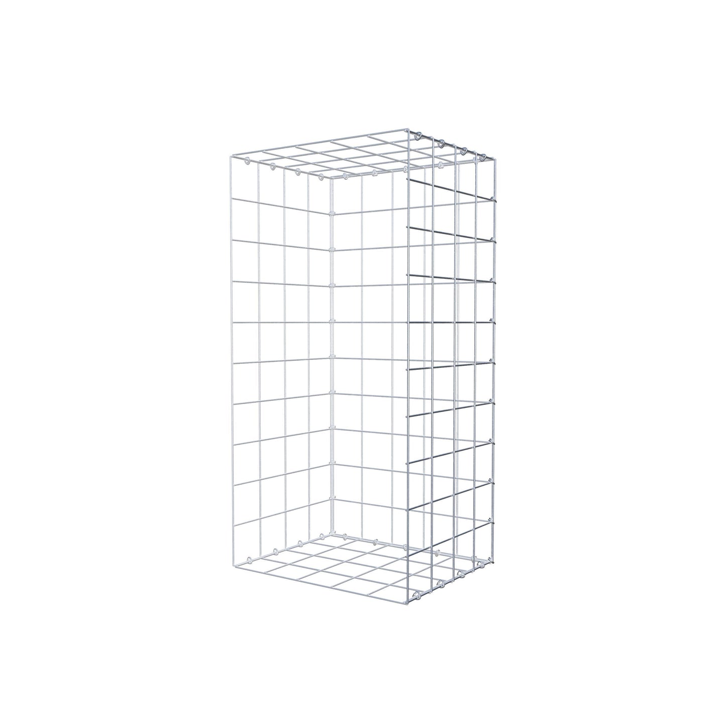 Mounted gabion type 2 100 cm x 40 cm x 50 cm (L x H x D), mesh size 10 cm x 10 cm, C-ring