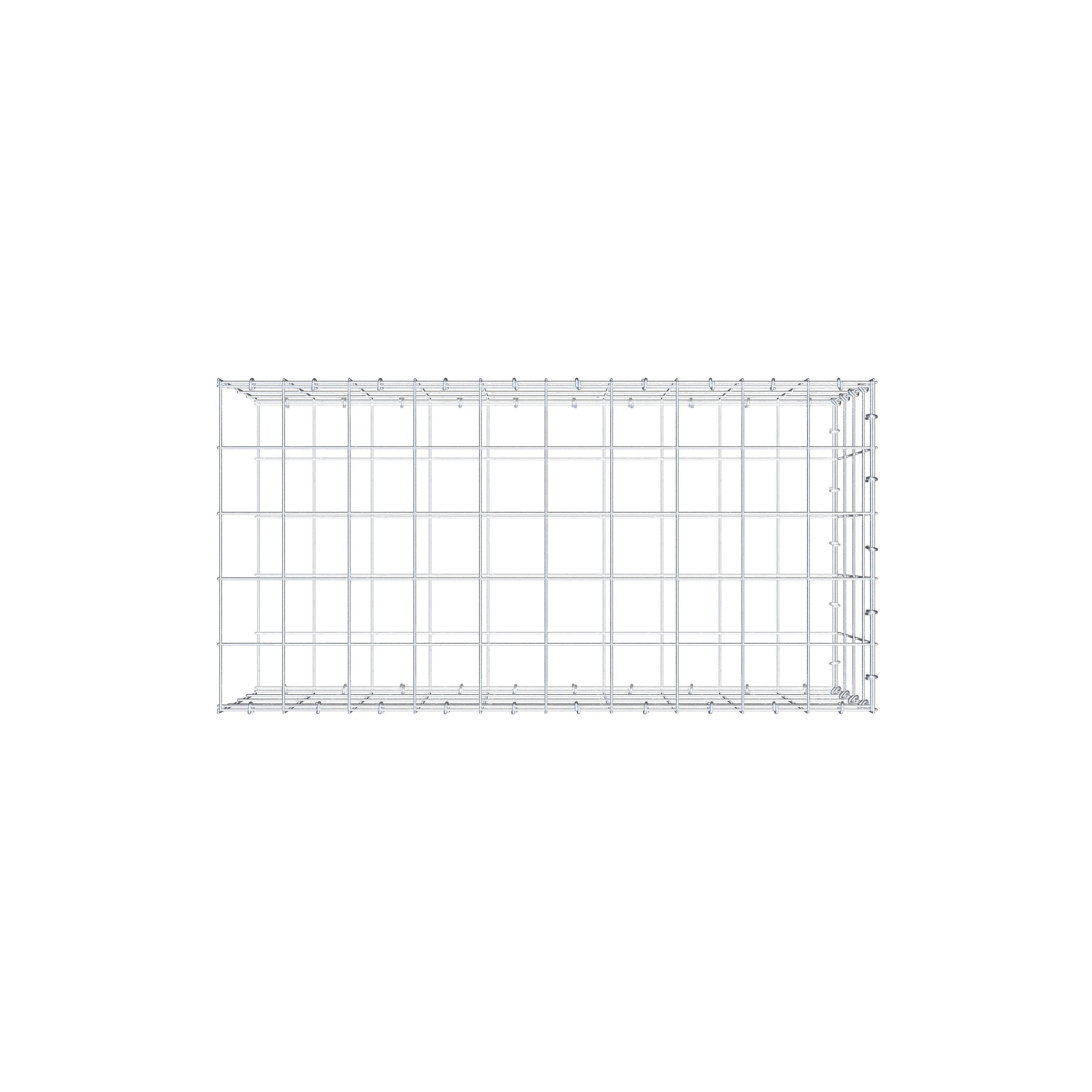 Anbaugabione Typ 2 100 cm x 40 cm x 50 cm (L x H x T), Maschenweite 10 cm x 10 cm, C-Ring