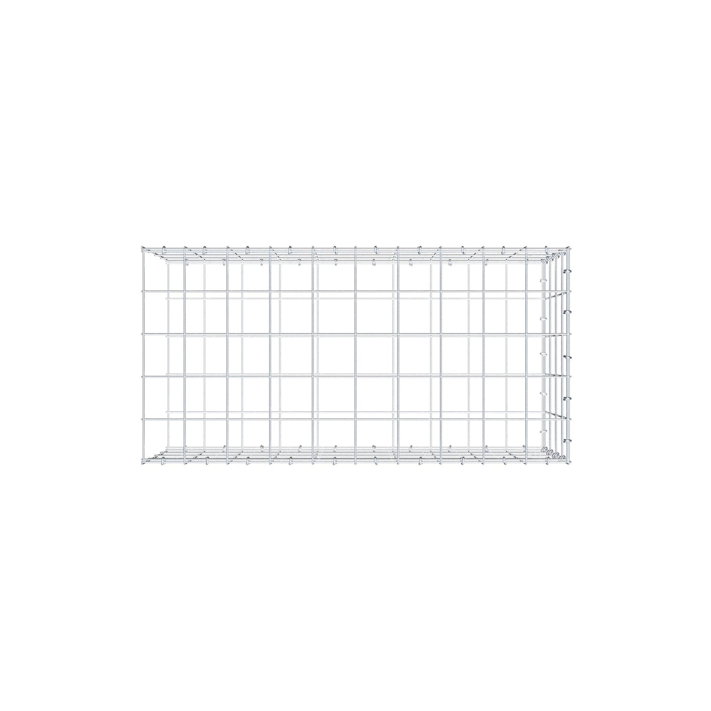 Mounted gabion type 2 100 cm x 40 cm x 50 cm (L x H x D), mesh size 10 cm x 10 cm, C-ring