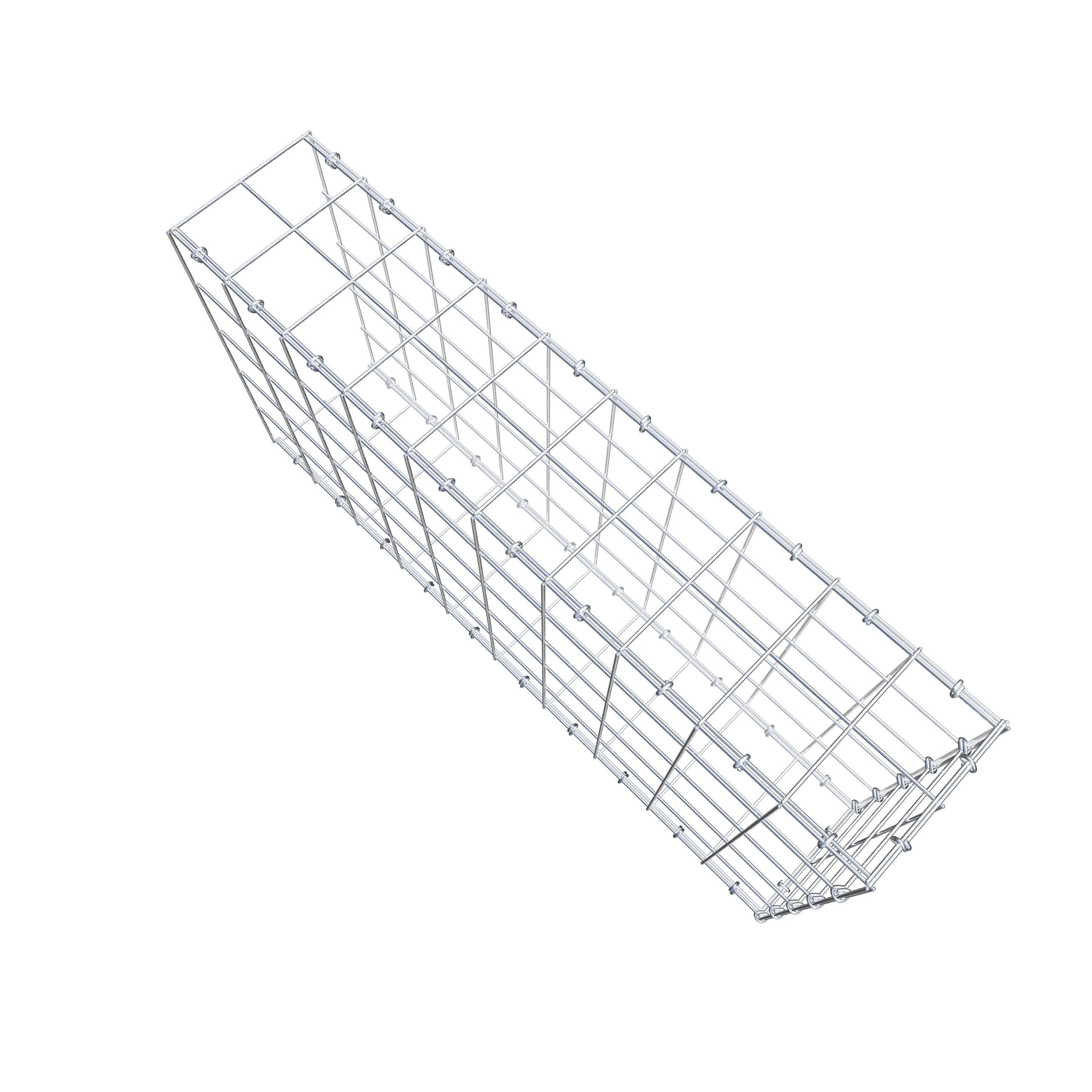 Monteret gabion type 2 100 cm x 50 cm x 20 cm (L x H x D), maskestørrelse 10 cm x 10 cm, C-ring