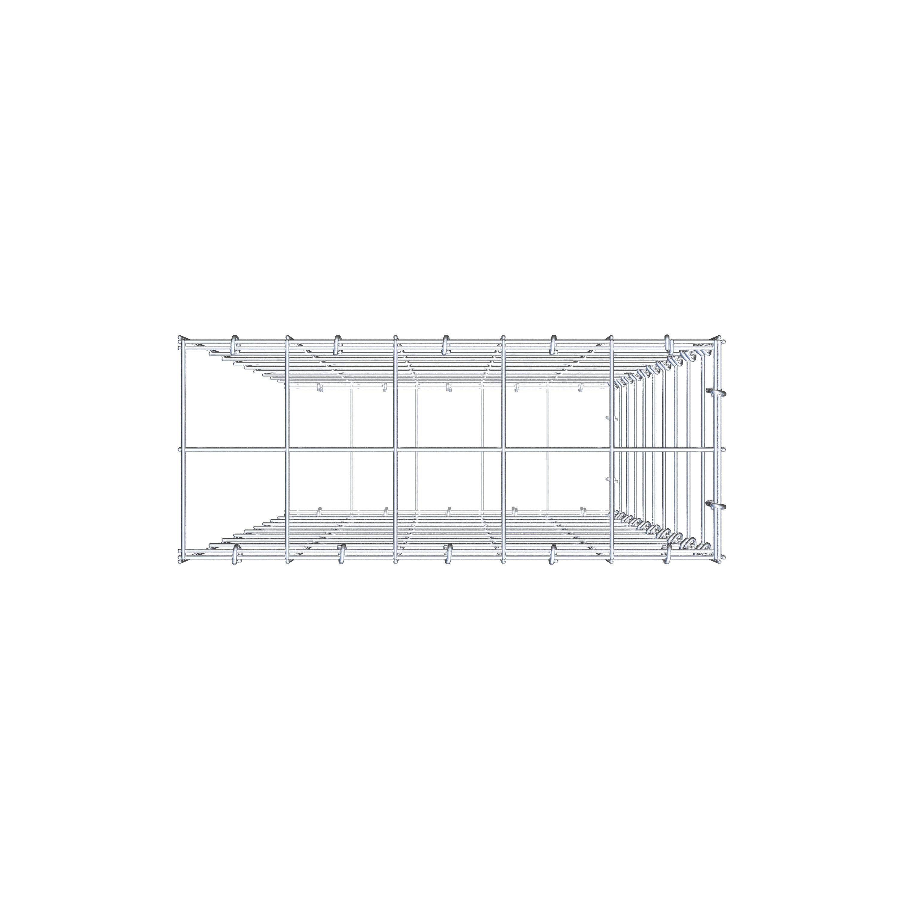 Mounted gabion type 2 100 cm x 50 cm x 20 cm (L x H x D), mesh size 10 cm x 10 cm, C-ring