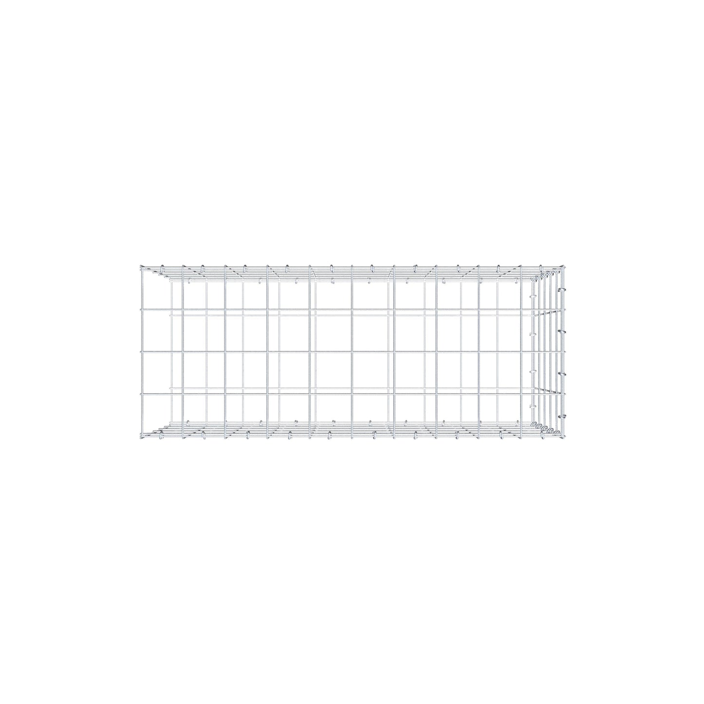 Typ 2 påbyggnadsgabion 100 cm x 50 cm x 40 cm (L x H x D), maskstorlek 10 cm x 10 cm, C-ring