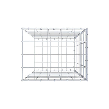 Typ 2 påbyggnadsgabion 100 cm x 50 cm x 40 cm (L x H x D), maskstorlek 10 cm x 10 cm, C-ring