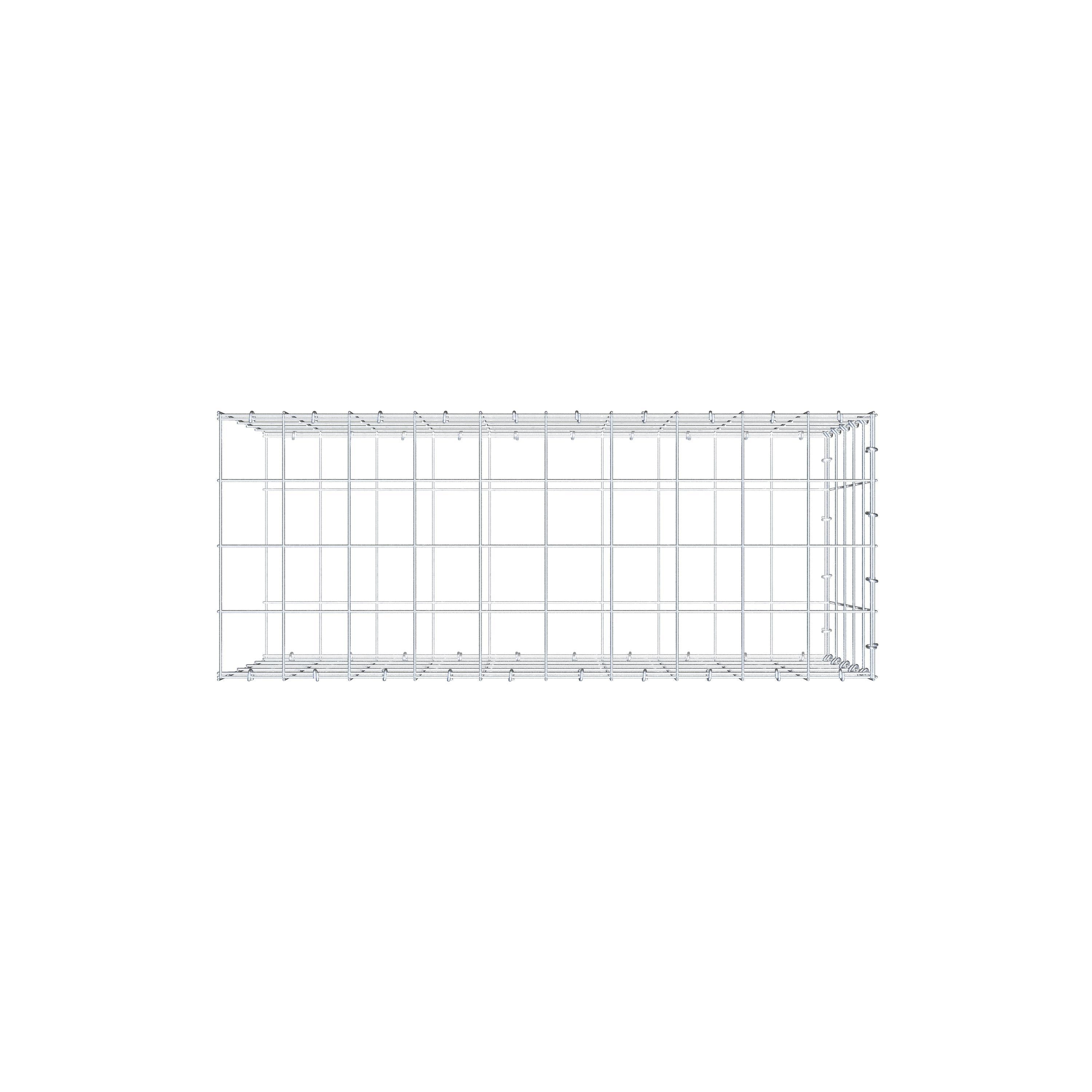 Anbaugabione Typ 2 100 cm x 50 cm x 40 cm (L x H x T), Maschenweite 10 cm x 10 cm, C-Ring