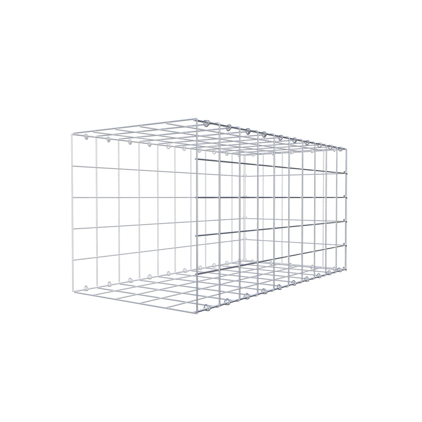Mounted gabion type 2 100 cm x 50 cm x 50 cm (L x H x D), mesh size 10 cm x 10 cm, C-ring