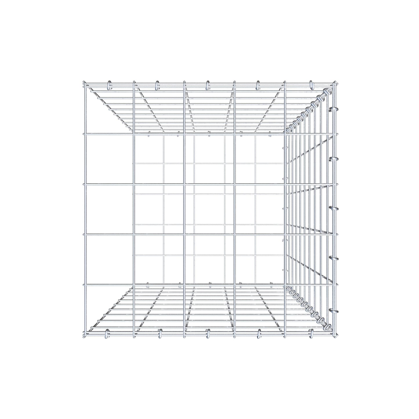 Mounted gabion type 2 100 cm x 50 cm x 50 cm (L x H x D), mesh size 10 cm x 10 cm, C-ring