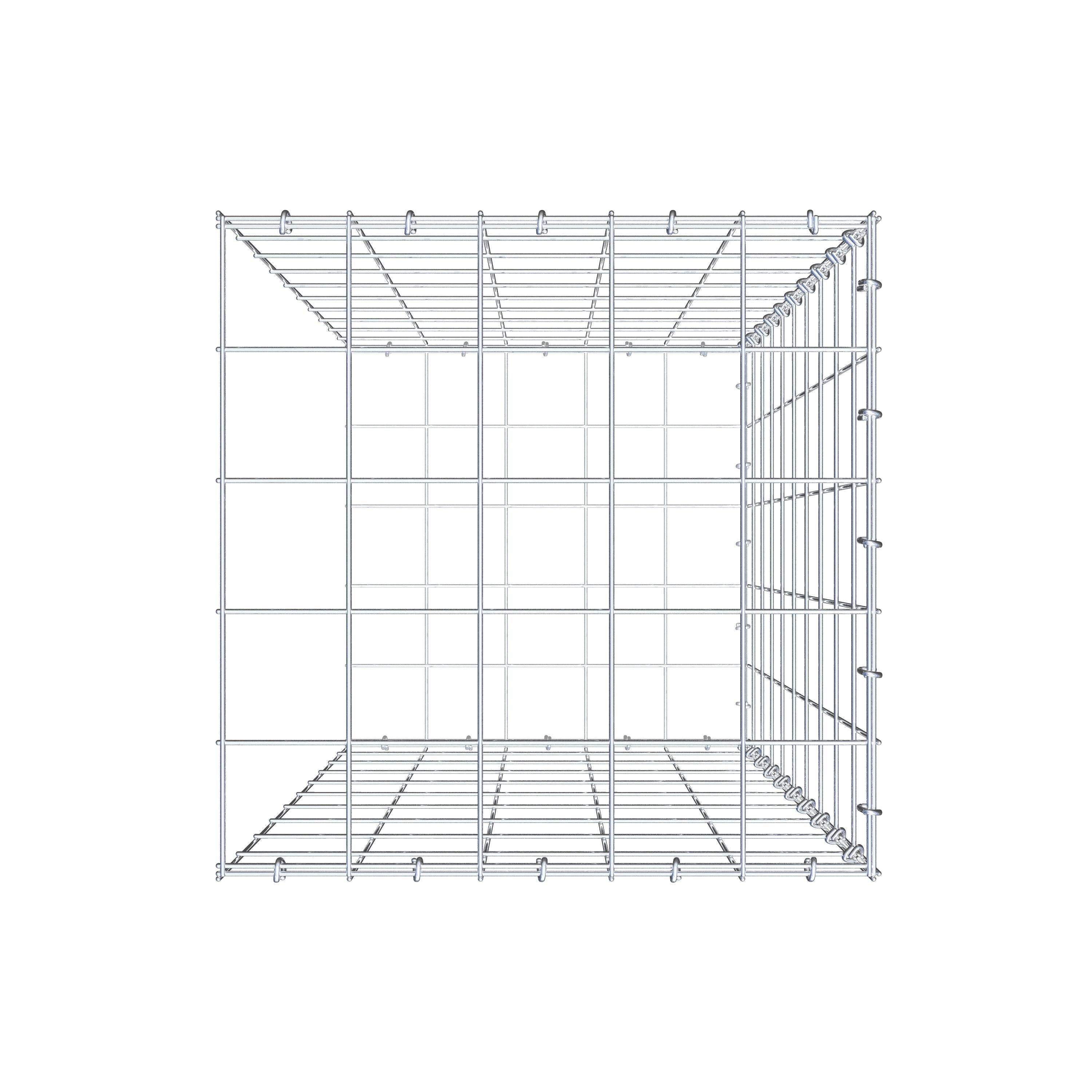 Mounted gabion type 2 100 cm x 50 cm x 50 cm (L x H x D), mesh size 10 cm x 10 cm, C-ring