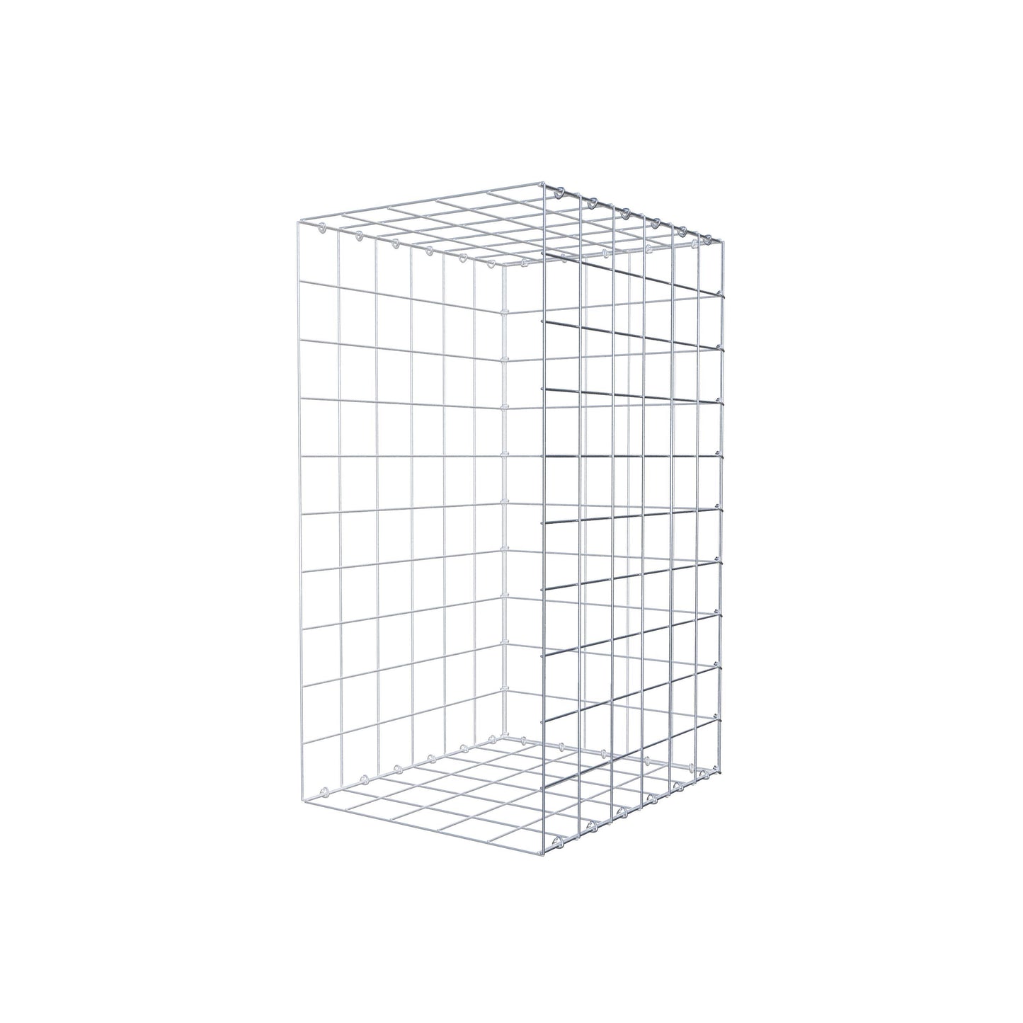 Typ 2 påbyggnadsgabion 100 cm x 60 cm x 50 cm (L x H x D), maskstorlek 10 cm x 10 cm, C-ring