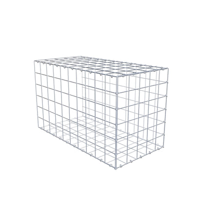 Typ 2 påbyggnadsgabion 100 cm x 60 cm x 50 cm (L x H x D), maskstorlek 10 cm x 10 cm, C-ring