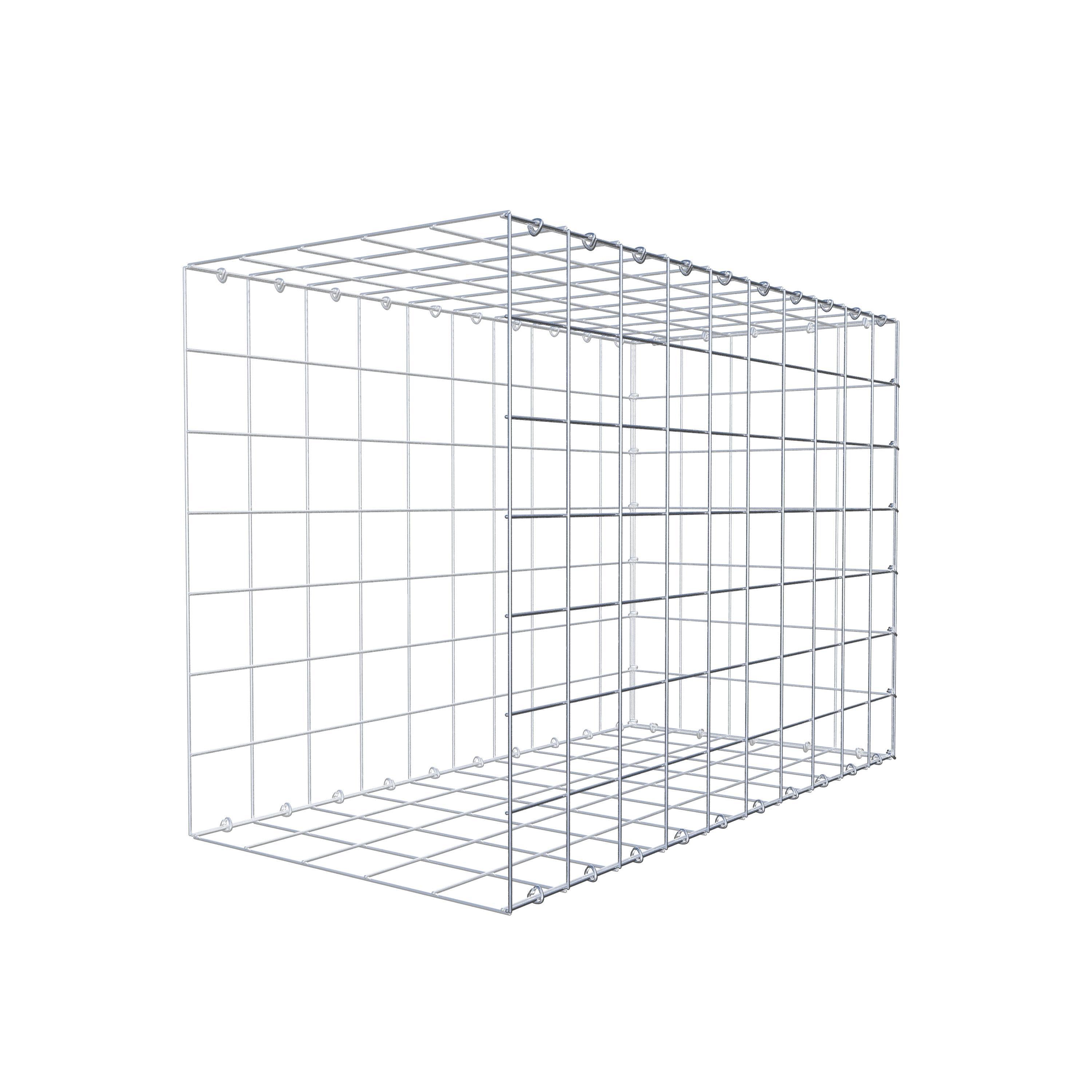 Monteret gabion type 2 100 cm x 70 cm x 50 cm (L x H x D), maskestørrelse 10 cm x 10 cm, C-ring