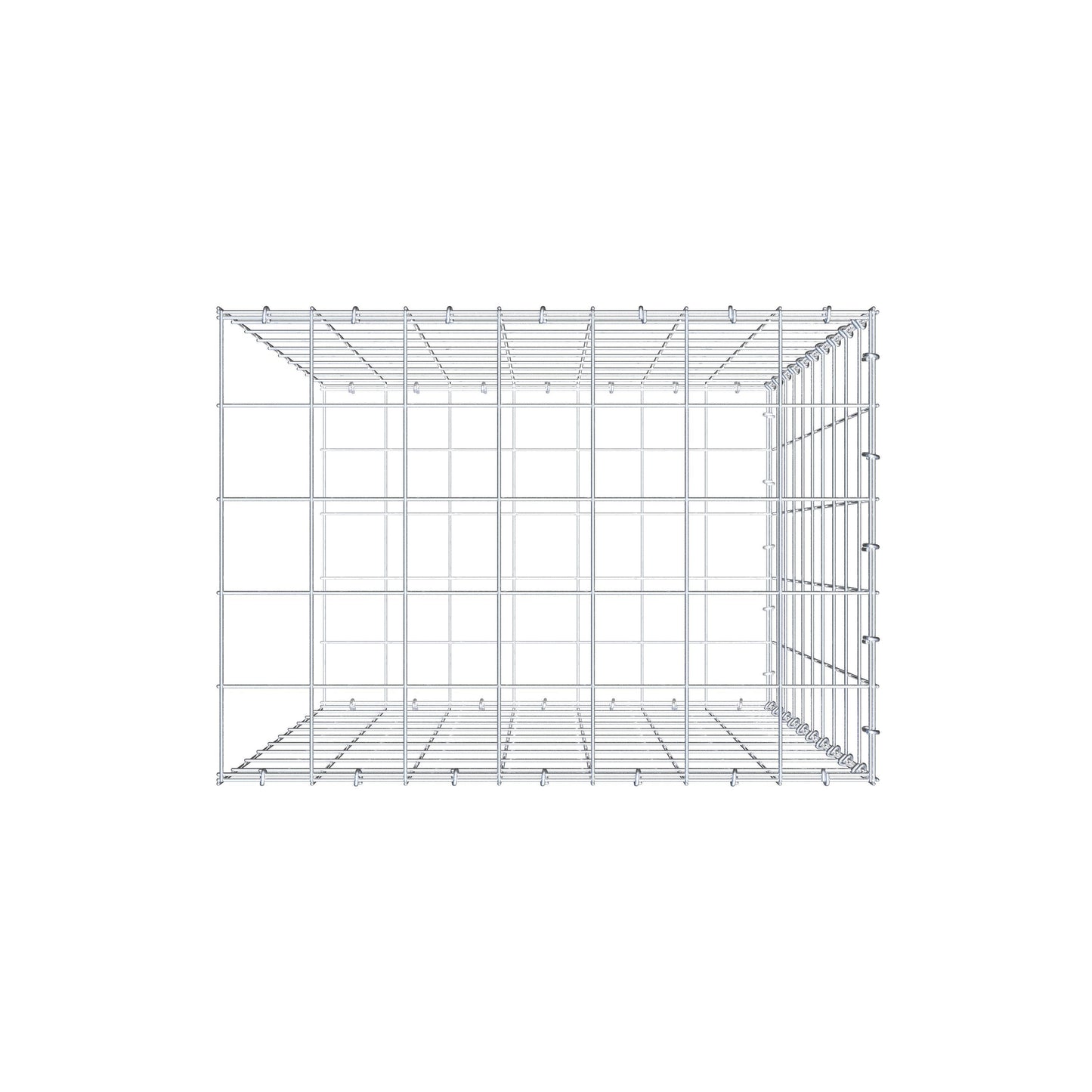 Gabbione aggiuntivo di tipo 2 100 cm x 70 cm x 50 cm (L x H x P), maglia 10 cm x 10 cm, anello a C