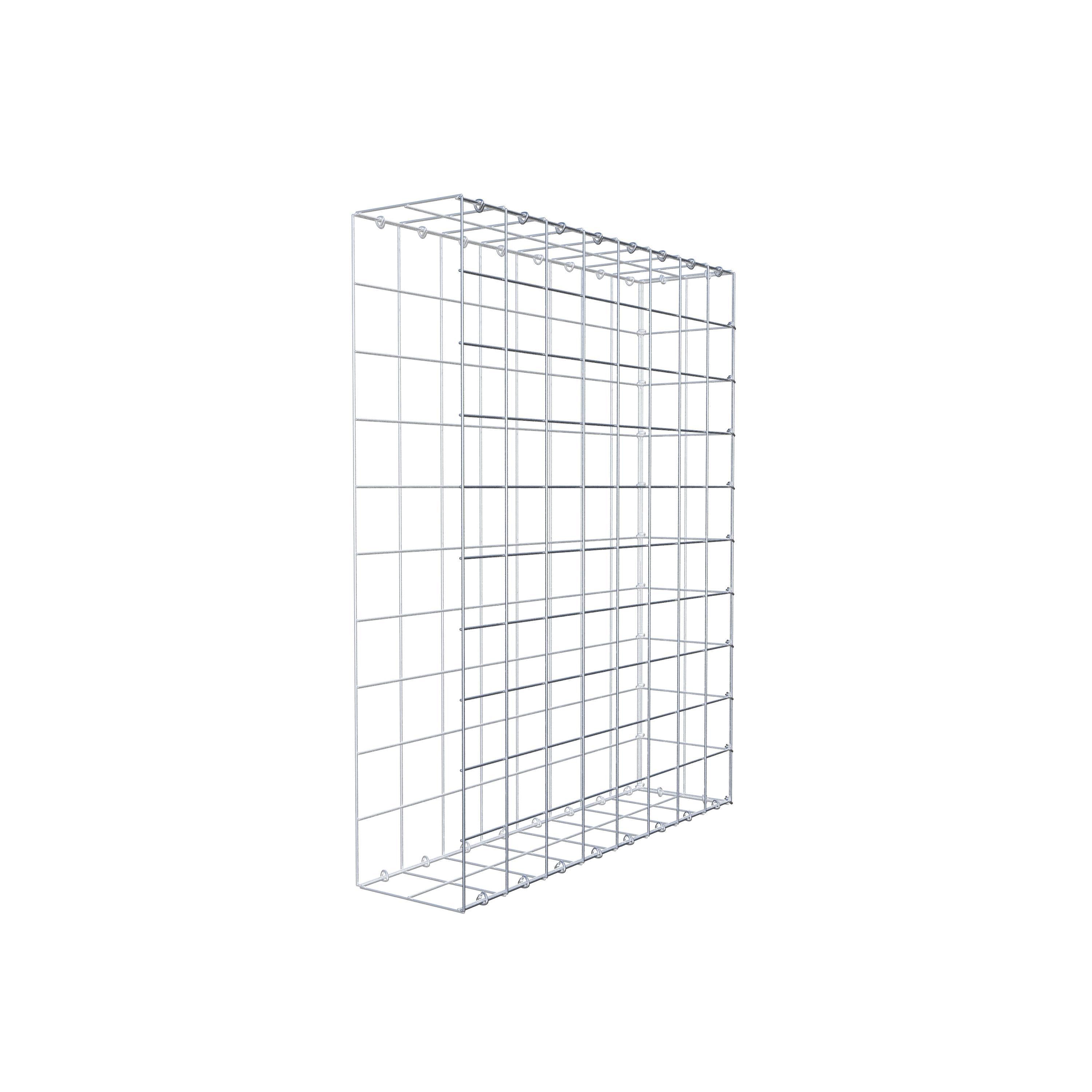 Monteret gabion type 2 100 cm x 80 cm x 20 cm (L x H x D), maskestørrelse 10 cm x 10 cm, C-ring