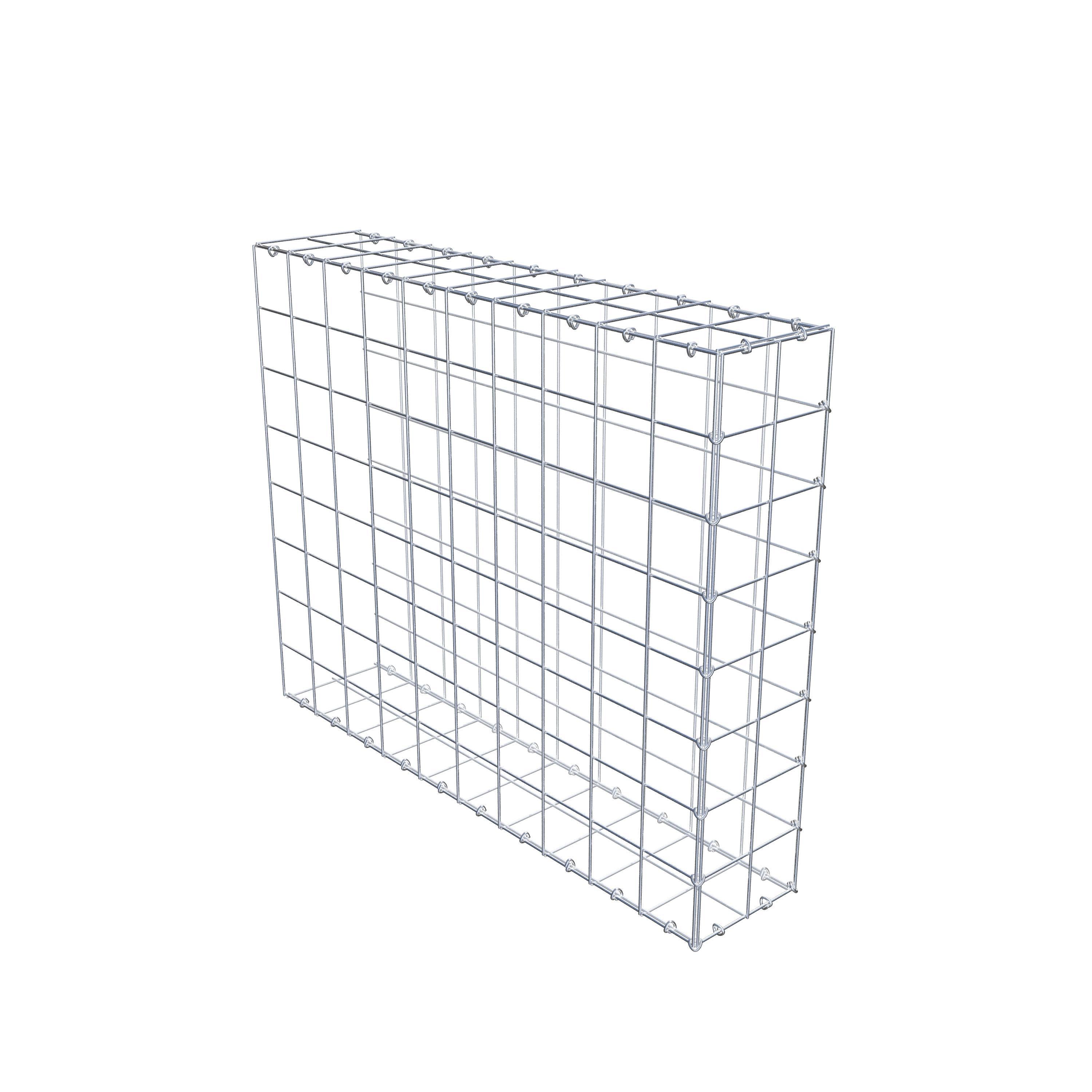 Monteret gabion type 2 100 cm x 80 cm x 20 cm (L x H x D), maskestørrelse 10 cm x 10 cm, C-ring