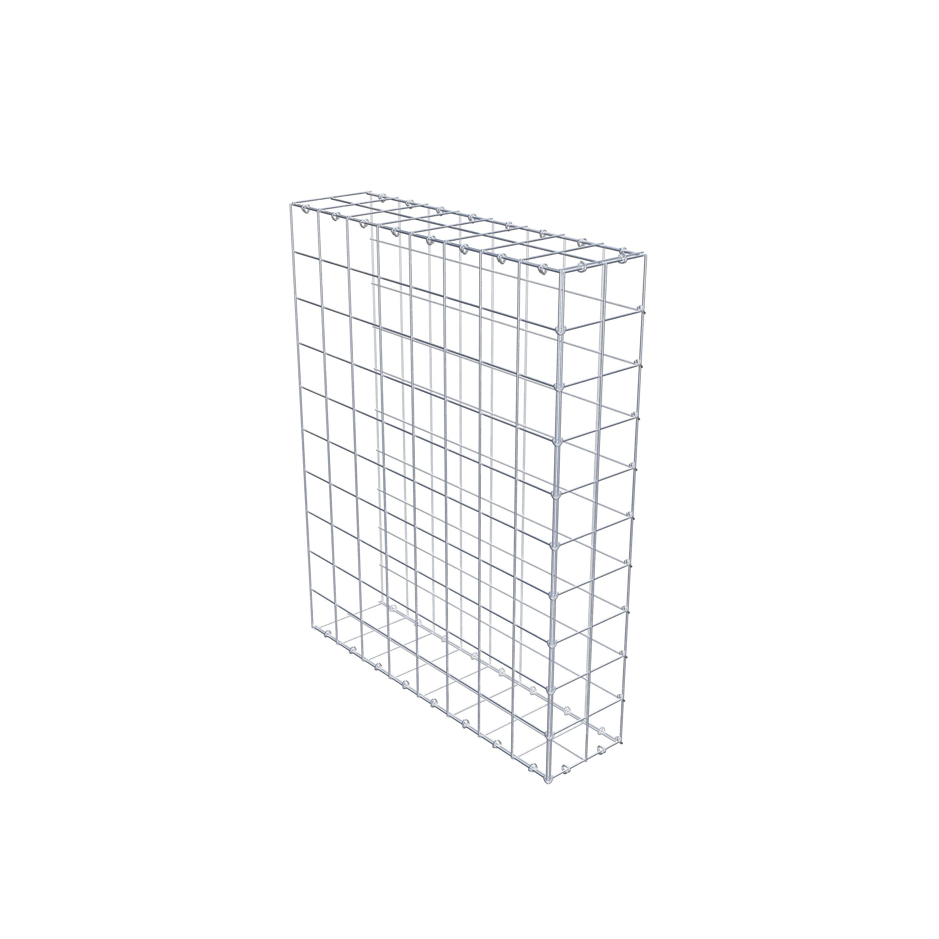 Monteret gabion type 2 100 cm x 80 cm x 20 cm (L x H x D), maskestørrelse 10 cm x 10 cm, C-ring