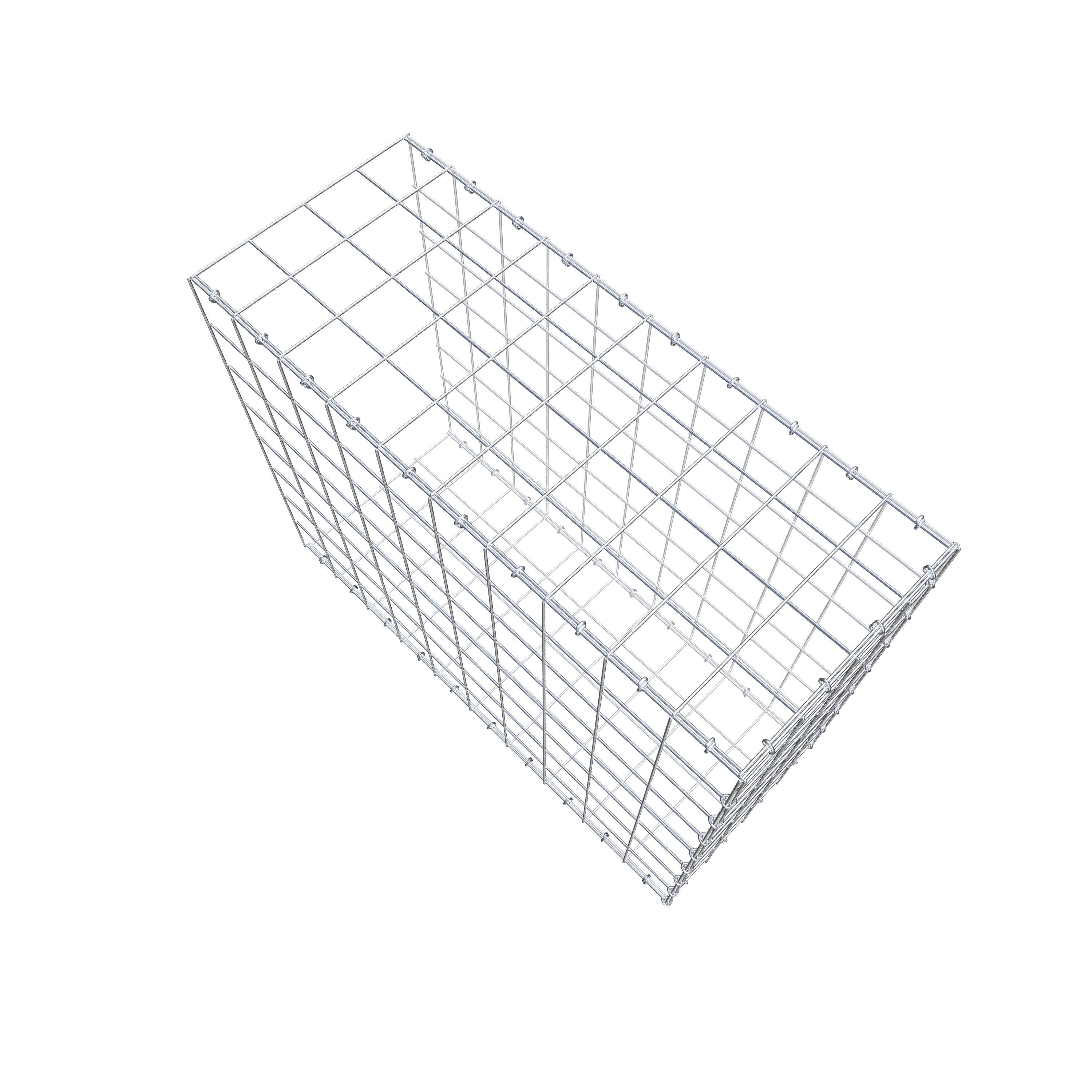 Monteret gabion type 2 100 cm x 80 cm x 40 cm (L x H x D), maskestørrelse 10 cm x 10 cm, C-ring