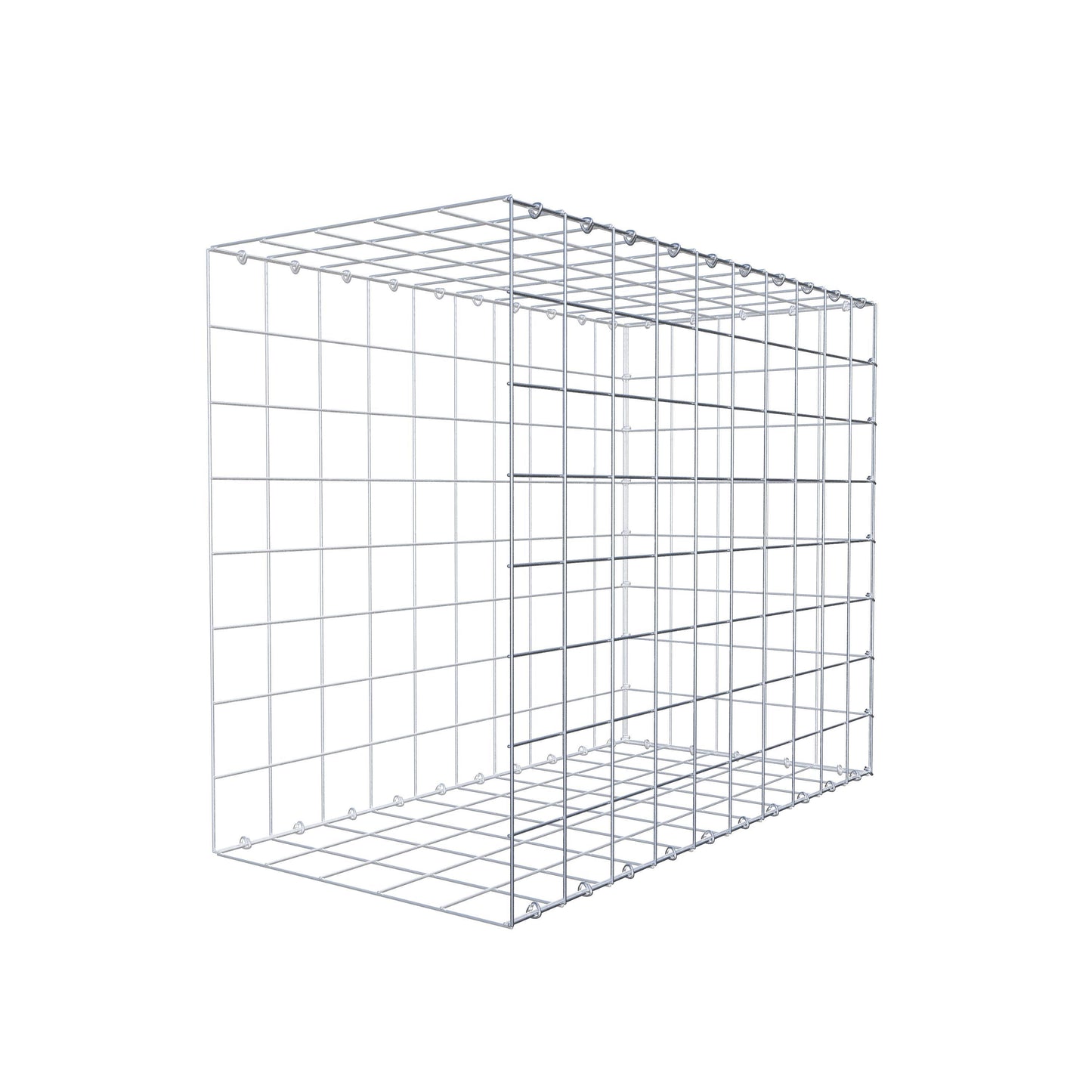 Mounted gabion type 2 100 cm x 80 cm x 50 cm (L x H x D), mesh size 10 cm x 10 cm, C-ring