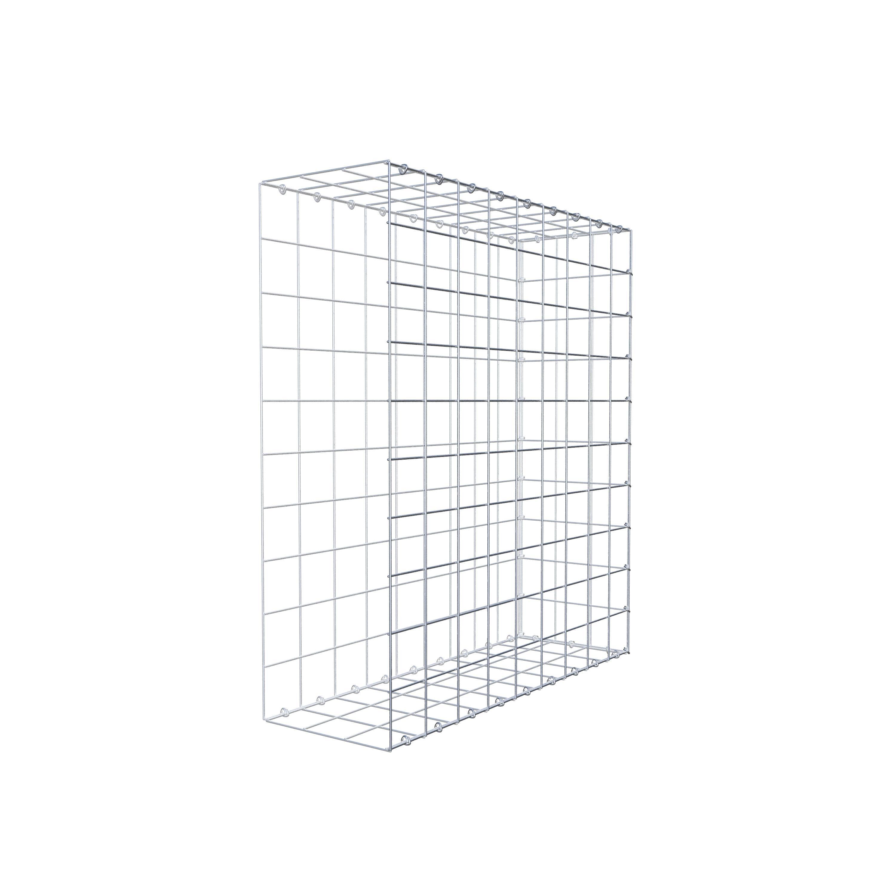 Monteret gabion type 2 100 cm x 90 cm x 30 cm (L x H x D), maskestørrelse 10 cm x 10 cm, C-ring