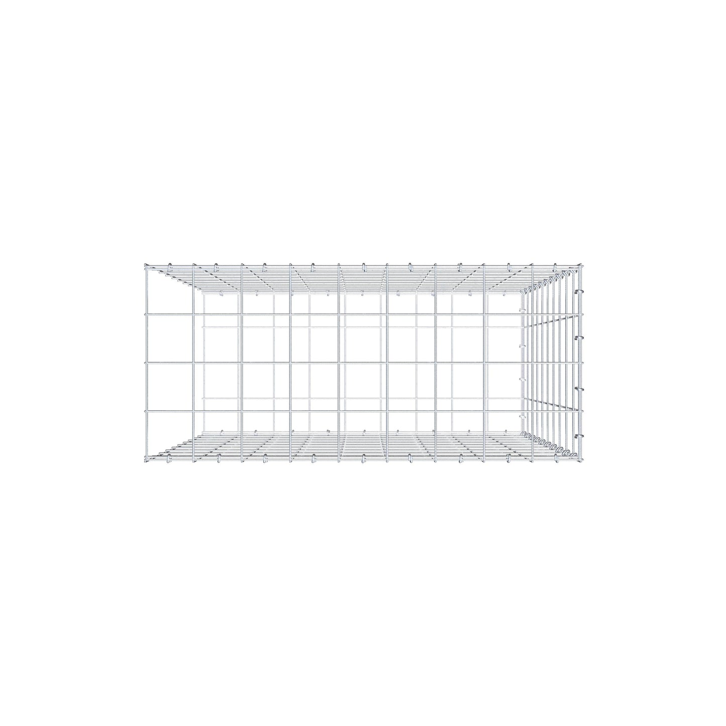 Gavión complementario de tipo 2 100 cm x 90 cm x 40 cm (L x A x P), malla 10 cm x 10 cm, anillo en C