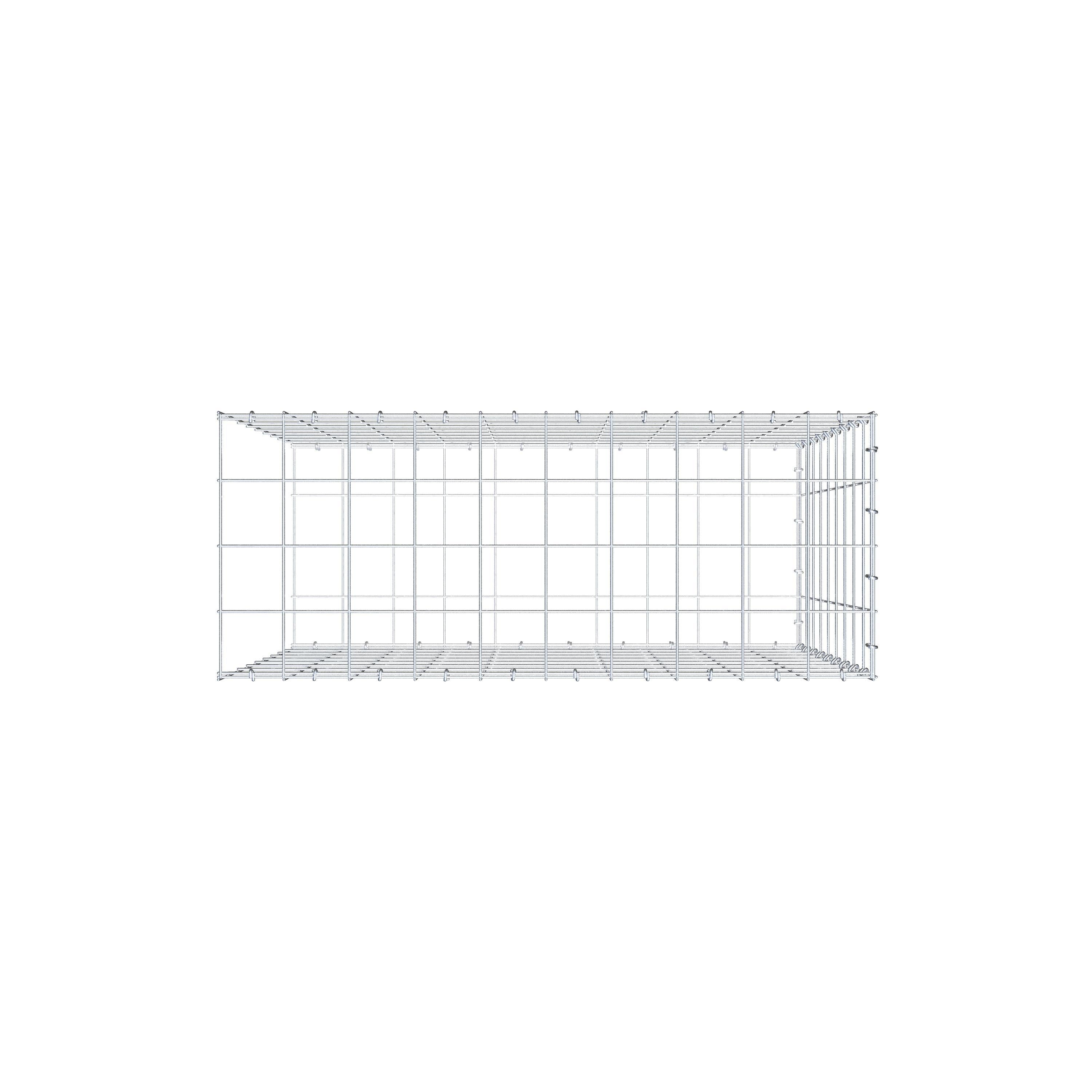 Anbaugabione Typ 2 100 cm x 90 cm x 40 cm (L x H x T), Maschenweite 10 cm x 10 cm, C-Ring