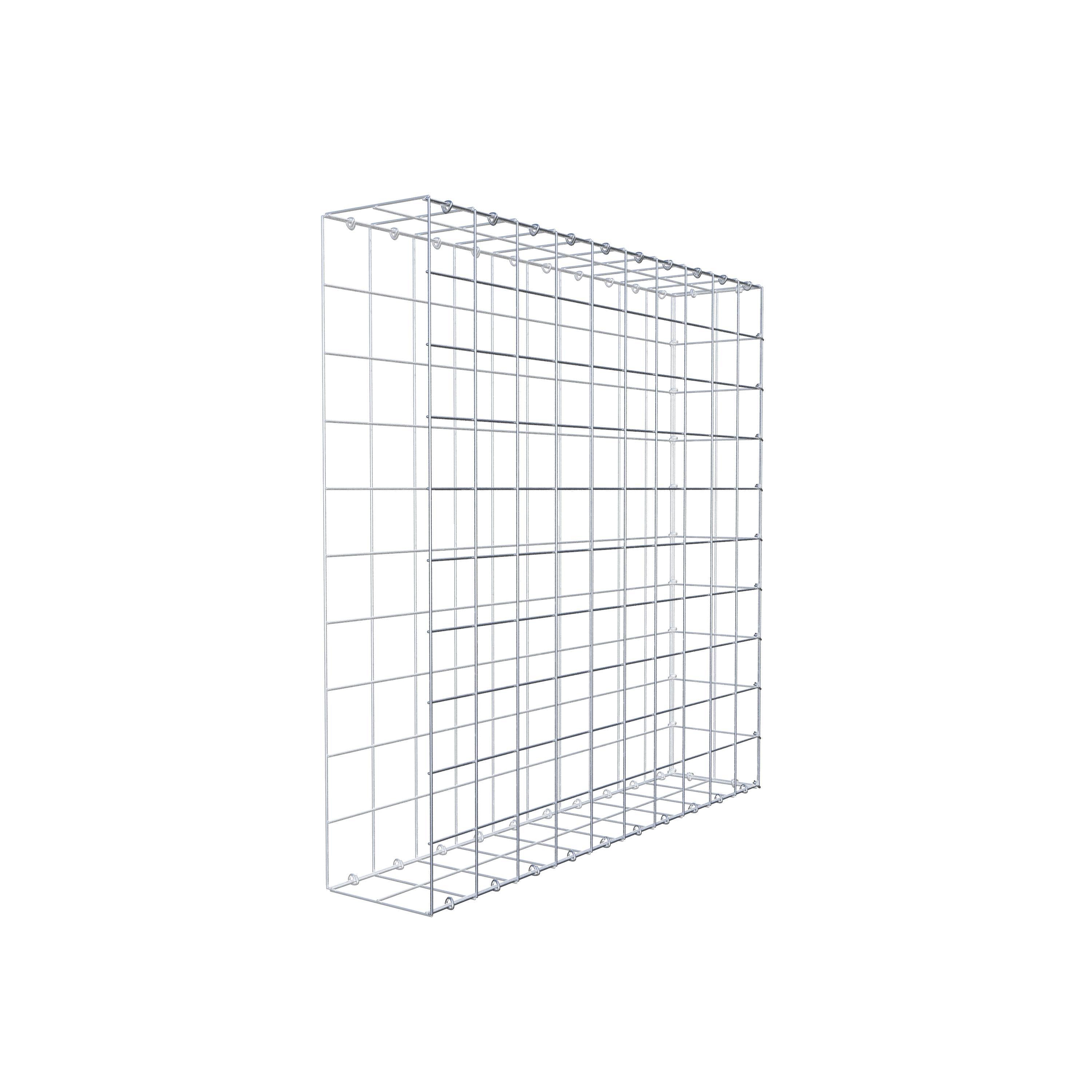 Monteret gabion type 2 100 cm x 100 cm x 20 cm (L x H x D), maskestørrelse 10 cm x 10 cm, C-ring