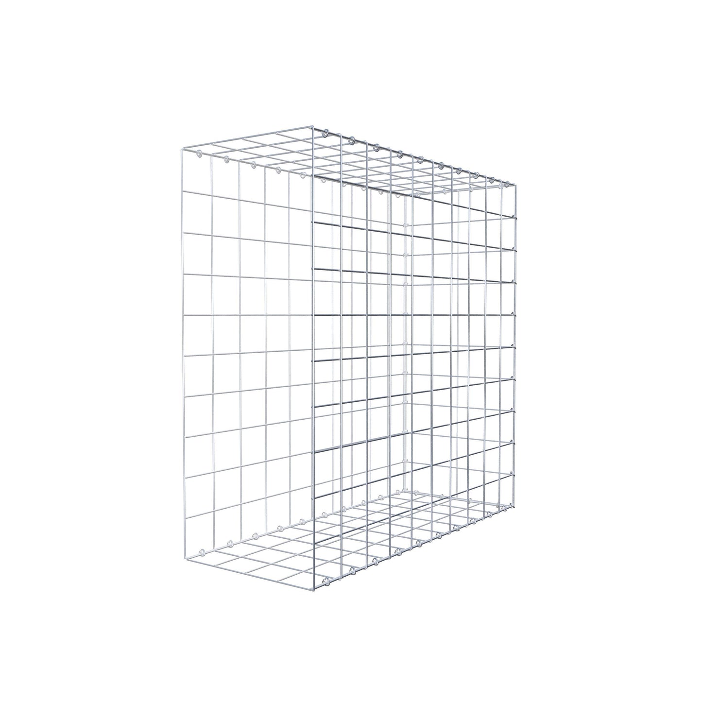 Monteret gabion type 2 100 cm x 100 cm x 40 cm (L x H x D), maskestørrelse 10 cm x 10 cm, C-ring