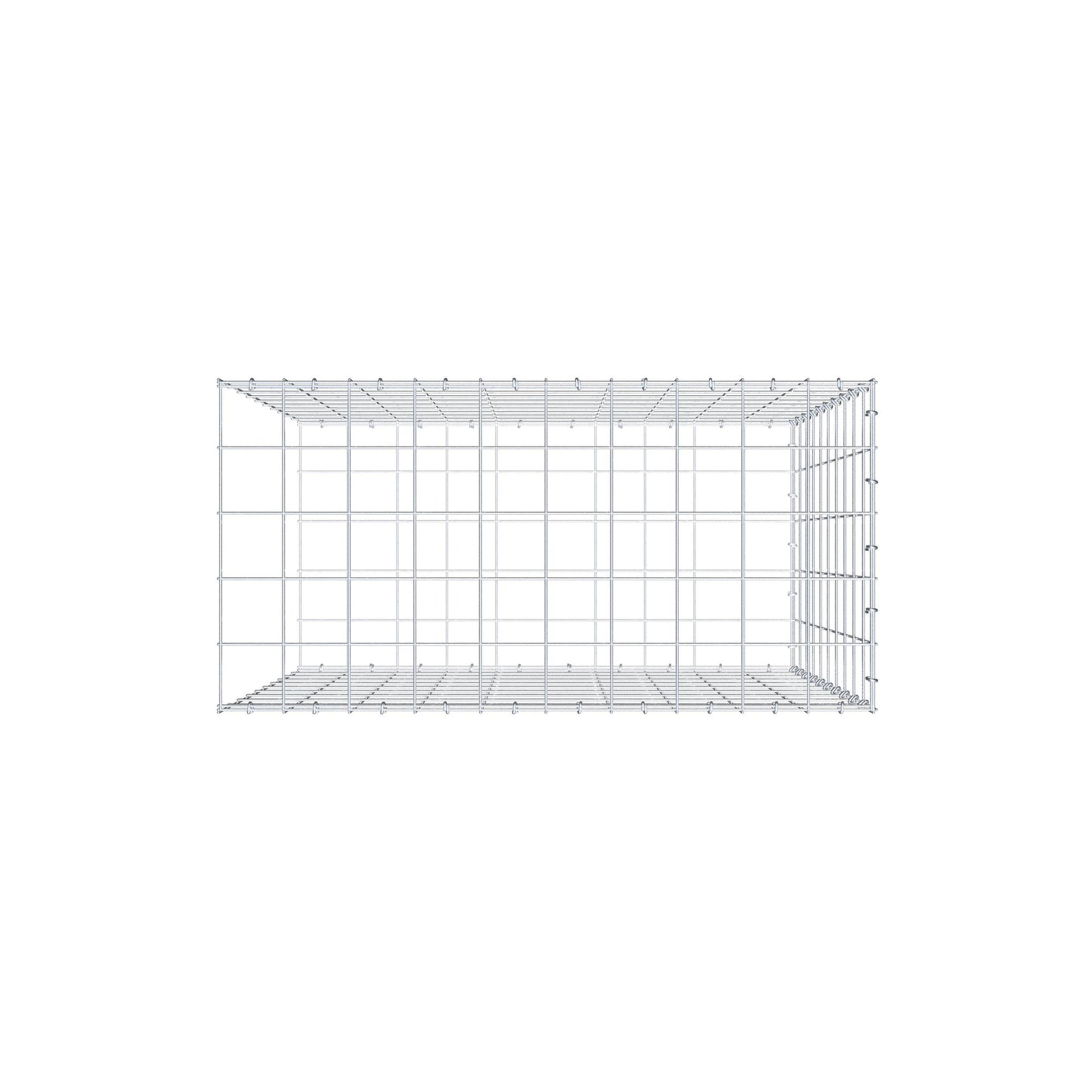 Extra gabion typ 2 100 cm x 100 cm x 50 cm (L x H x D), maskstorlek 10 cm x 10 cm, C-ring