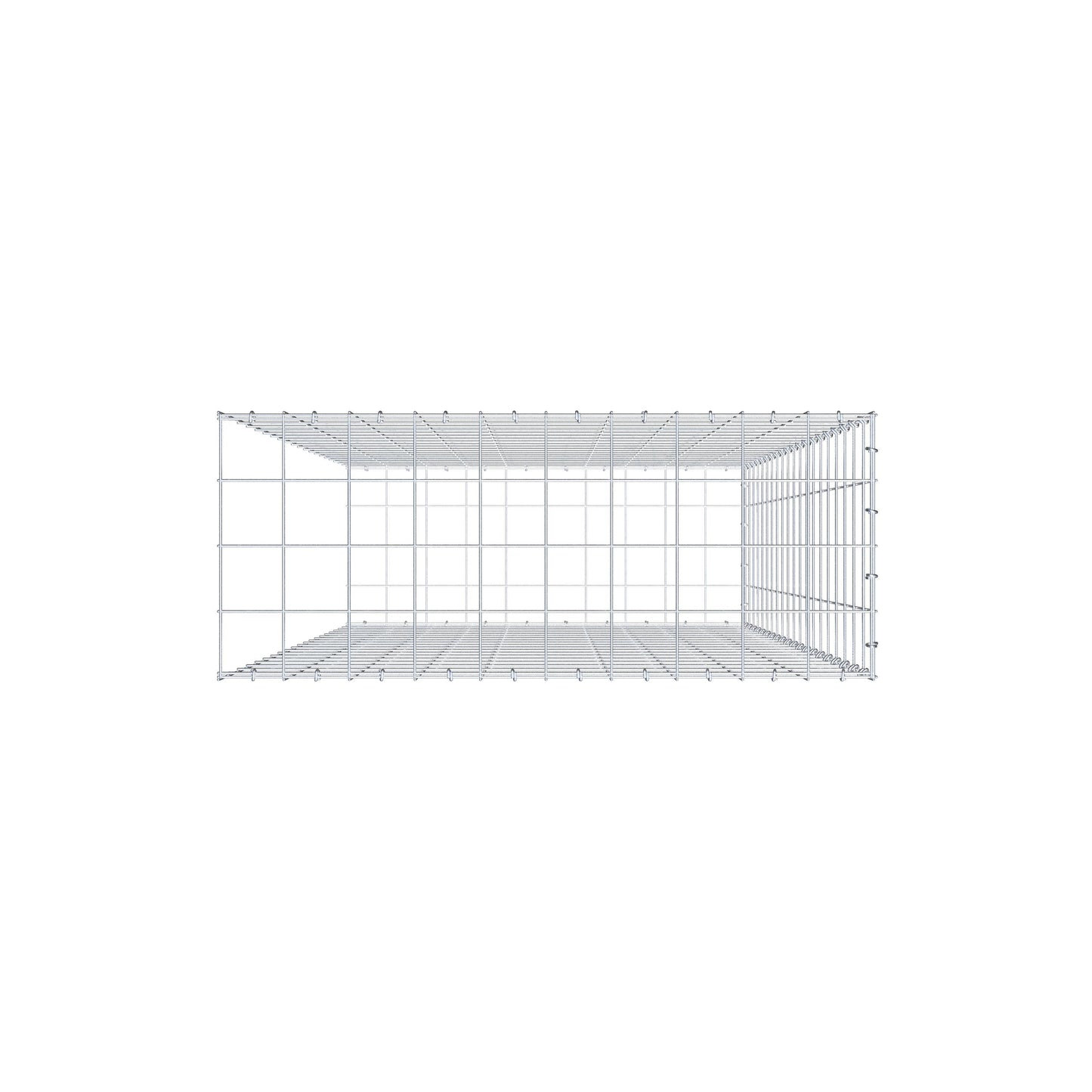 Monteret gabion type 2 200 cm x 100 cm x 40 cm (L x H x D), maskestørrelse 10 cm x 10 cm, C-ring