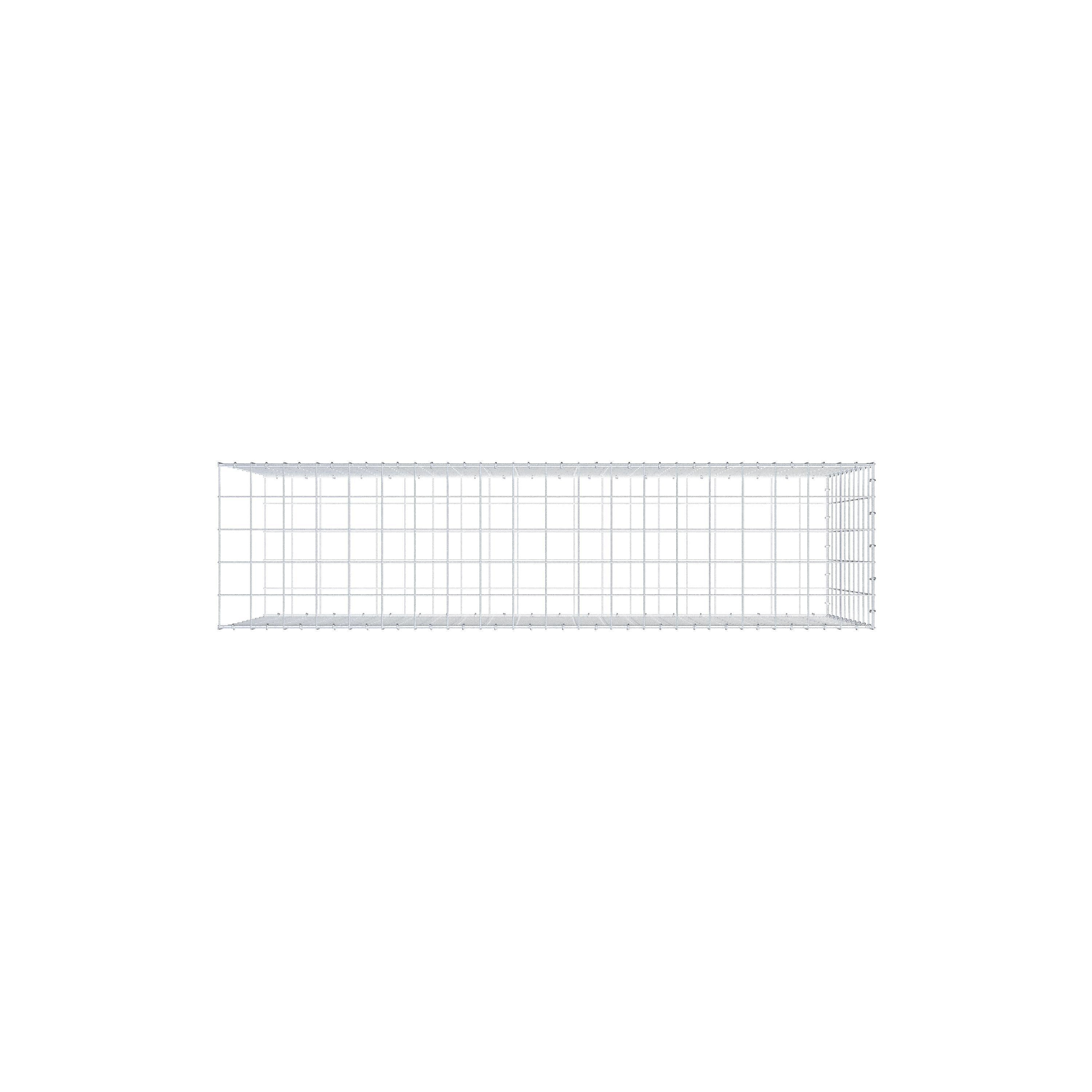 Monteret gabion type 2 200 cm x 100 cm x 50 cm (L x H x D), maskestørrelse 10 cm x 10 cm, C-ring