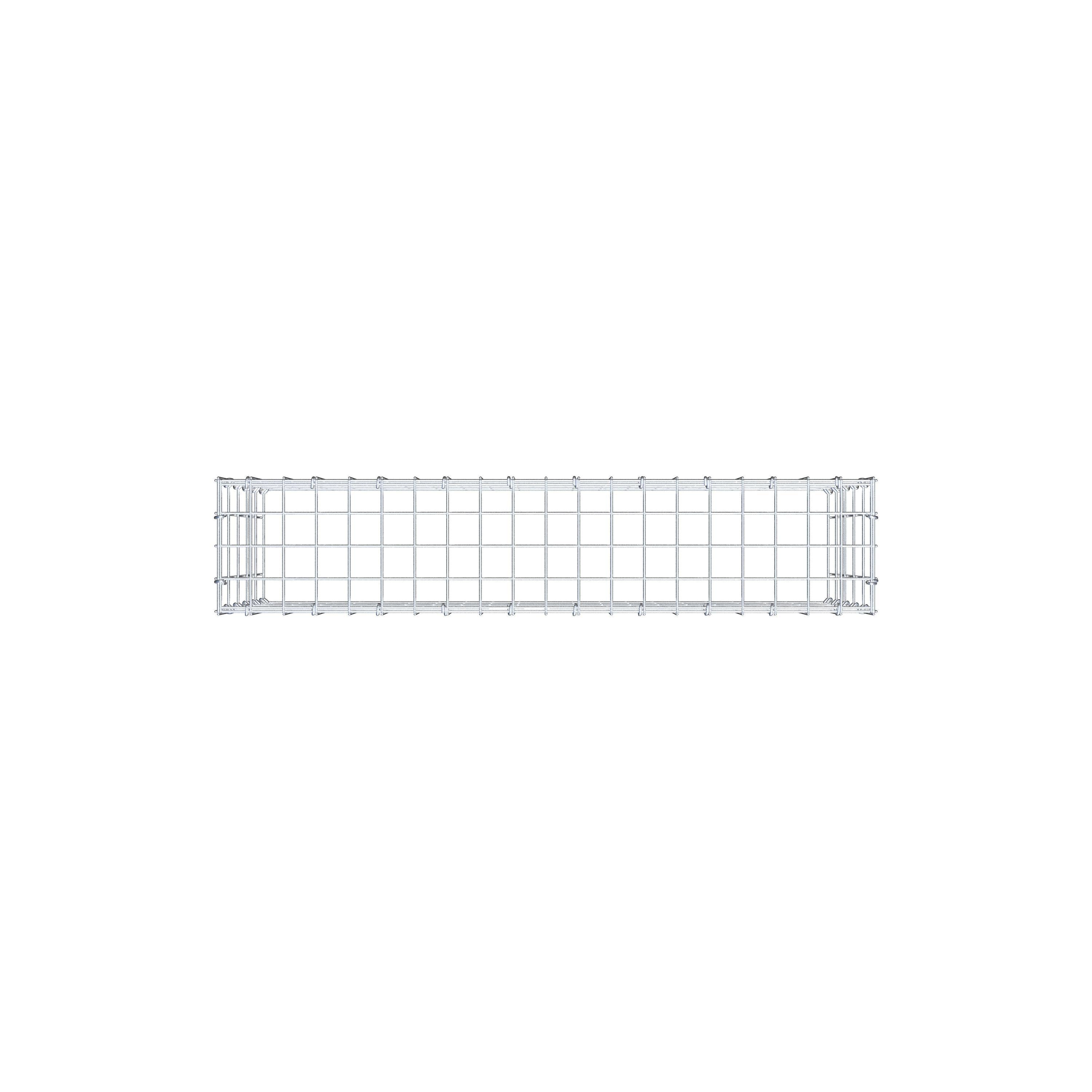 Monteret gabion type 3 100 cm x 50 cm x 20 cm (L x H x D), maskestørrelse 5 cm x 10 cm, C-ring