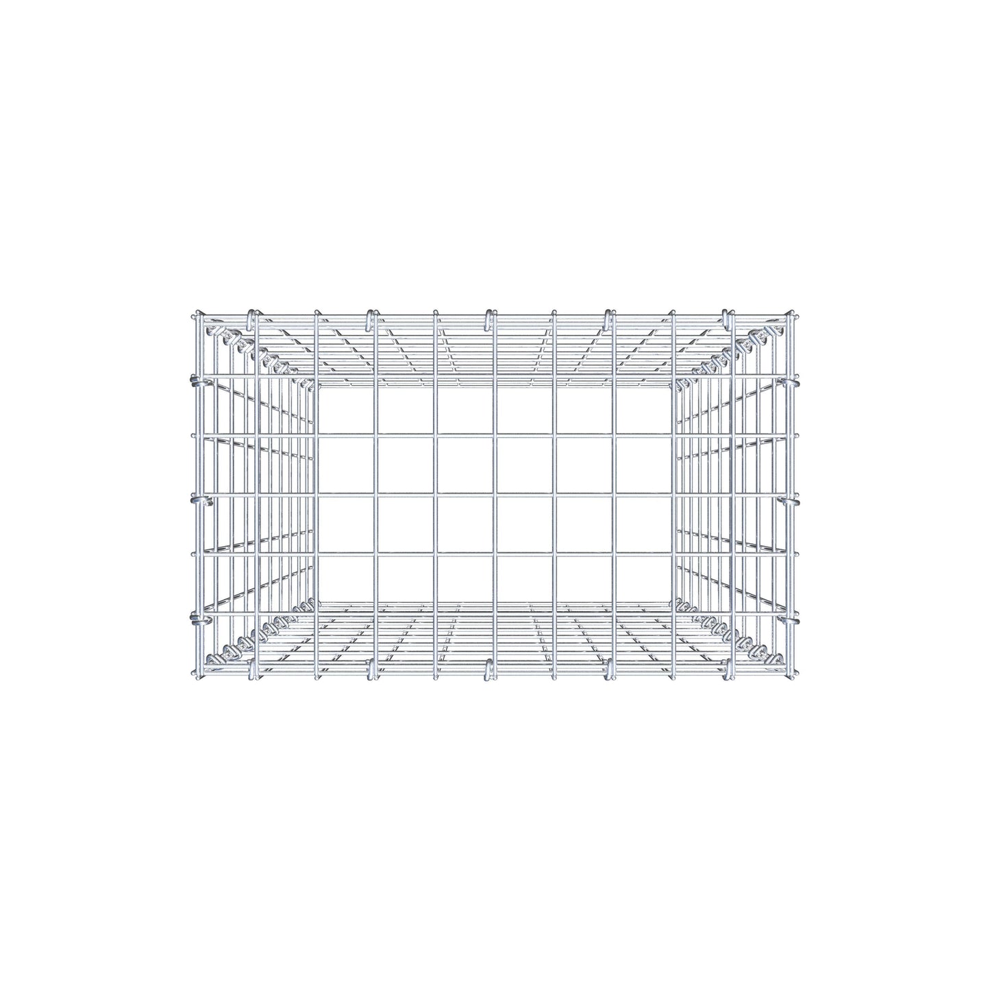 Typ 3 påbyggnadsgabion 100 cm x 50 cm x 30 cm (L x H x D), maskstorlek 5 cm x 10 cm, C-ring