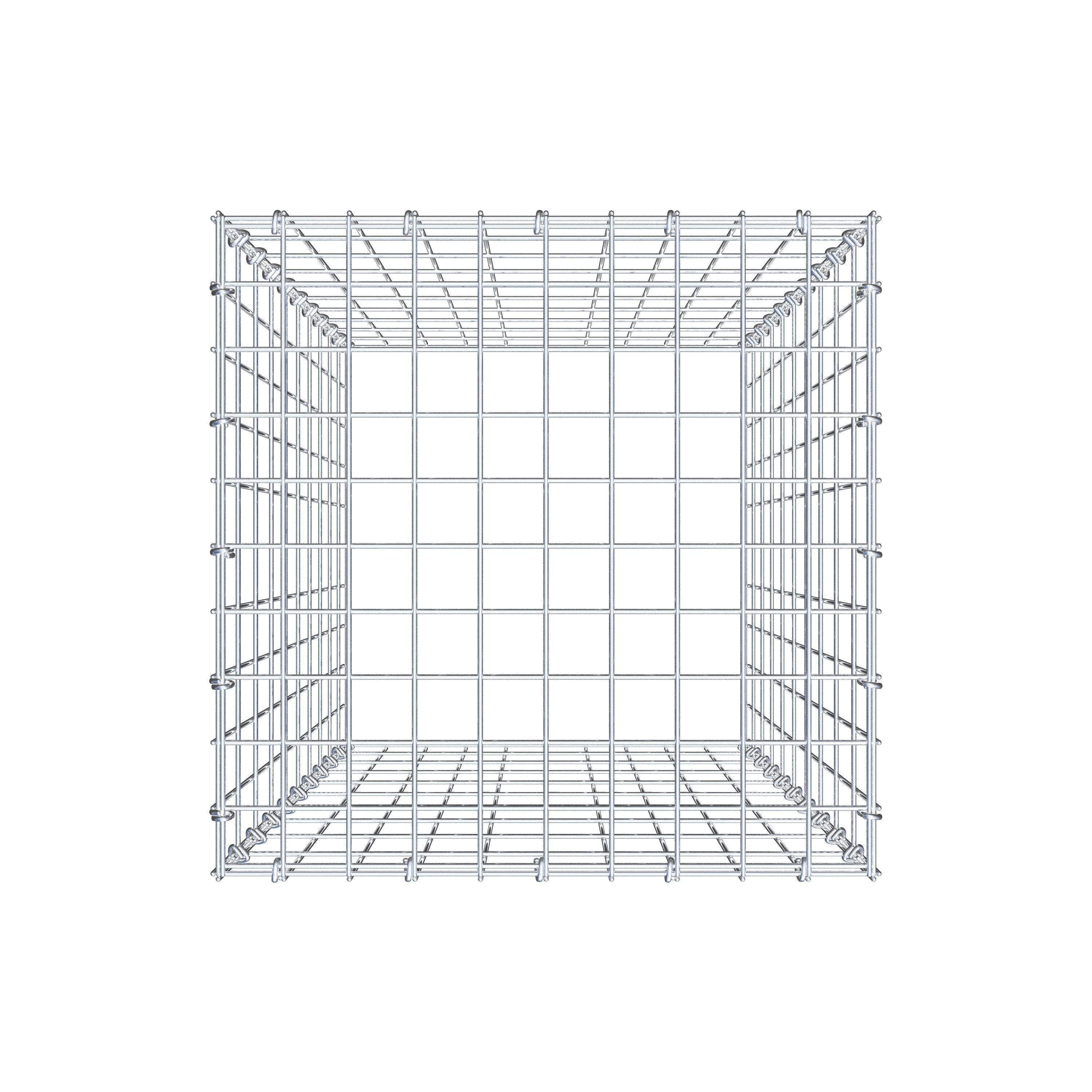 Mounted gabion type 3 100 cm x 50 cm x 50 cm (L x H x D), mesh size 5 cm x 10 cm, C-ring