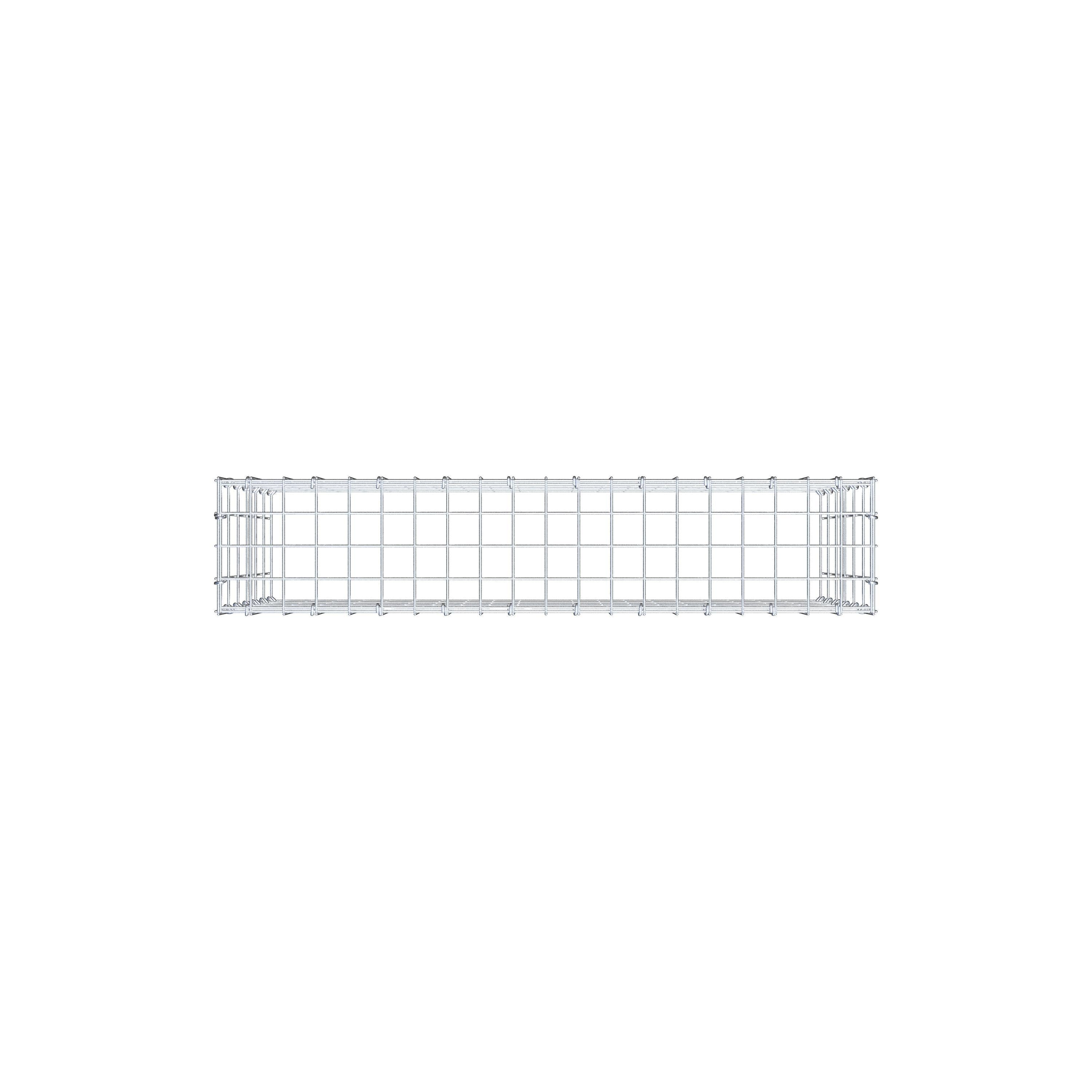 Mounted gabion type 3 100 cm x 60 cm x 20 cm (L x H x D), mesh size 5 cm x 10 cm, C-ring