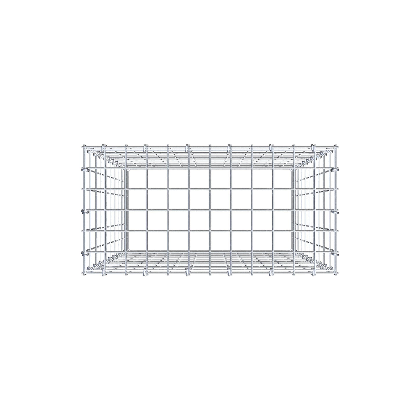 Monteret gabion type 3 100 cm x 60 cm x 30 cm (L x H x D), maskestørrelse 5 cm x 10 cm, C-ring