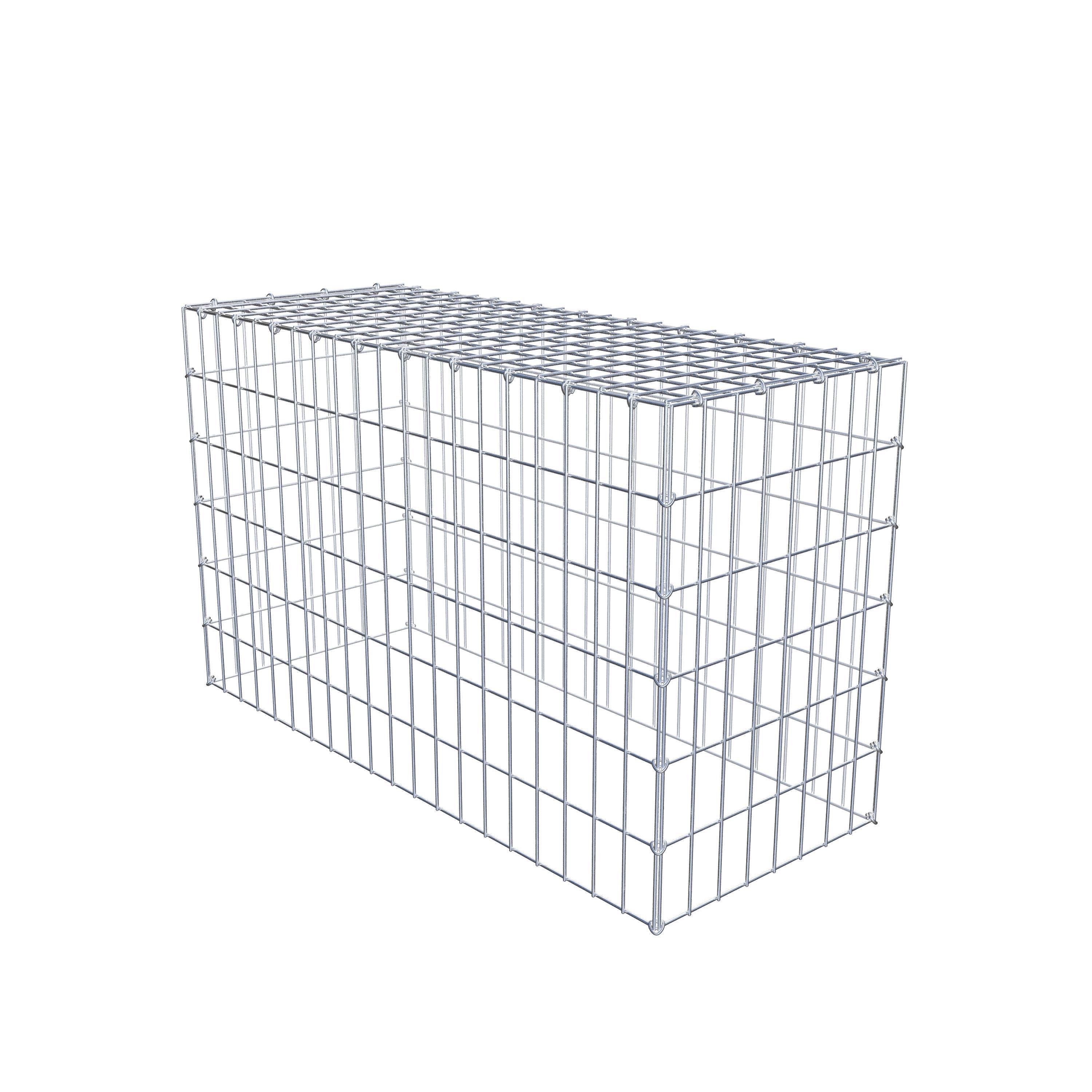 Monteret gabion type 3 100 cm x 60 cm x 40 cm (L x H x D), maskestørrelse 5 cm x 10 cm, C-ring