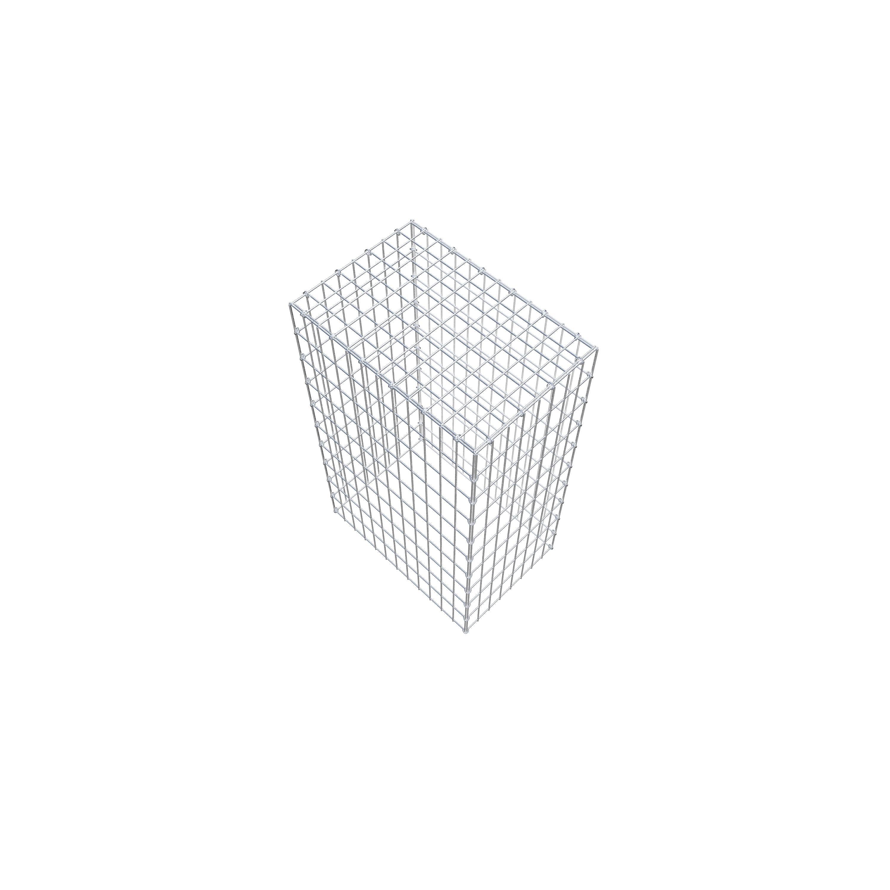 Mounted gabion type 3 100 cm x 60 cm x 40 cm (L x H x D), mesh size 5 cm x 10 cm, C-ring