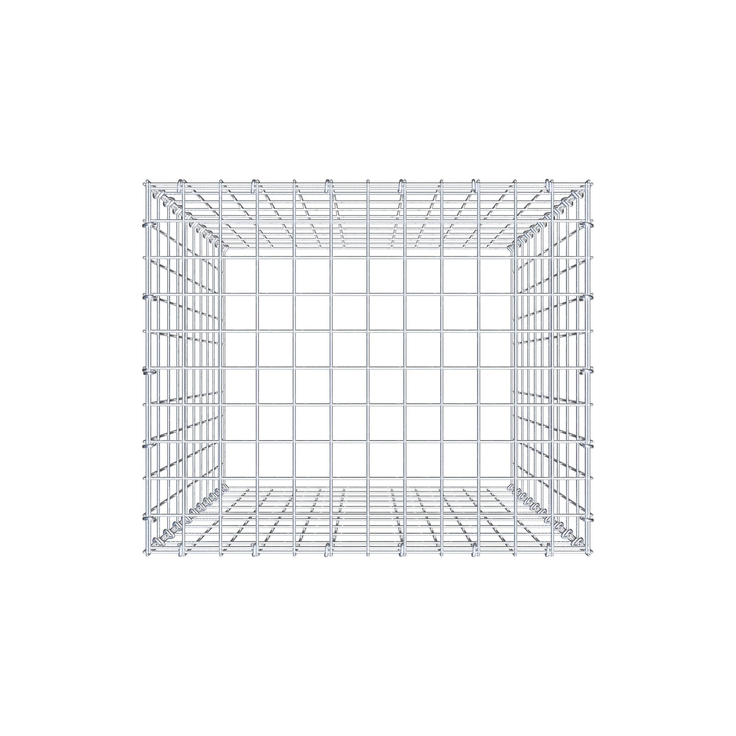 Typ 3 påbyggnadsgabion 100 cm x 60 cm x 50 cm (L x H x D), maskstorlek 5 cm x 10 cm, C-ring