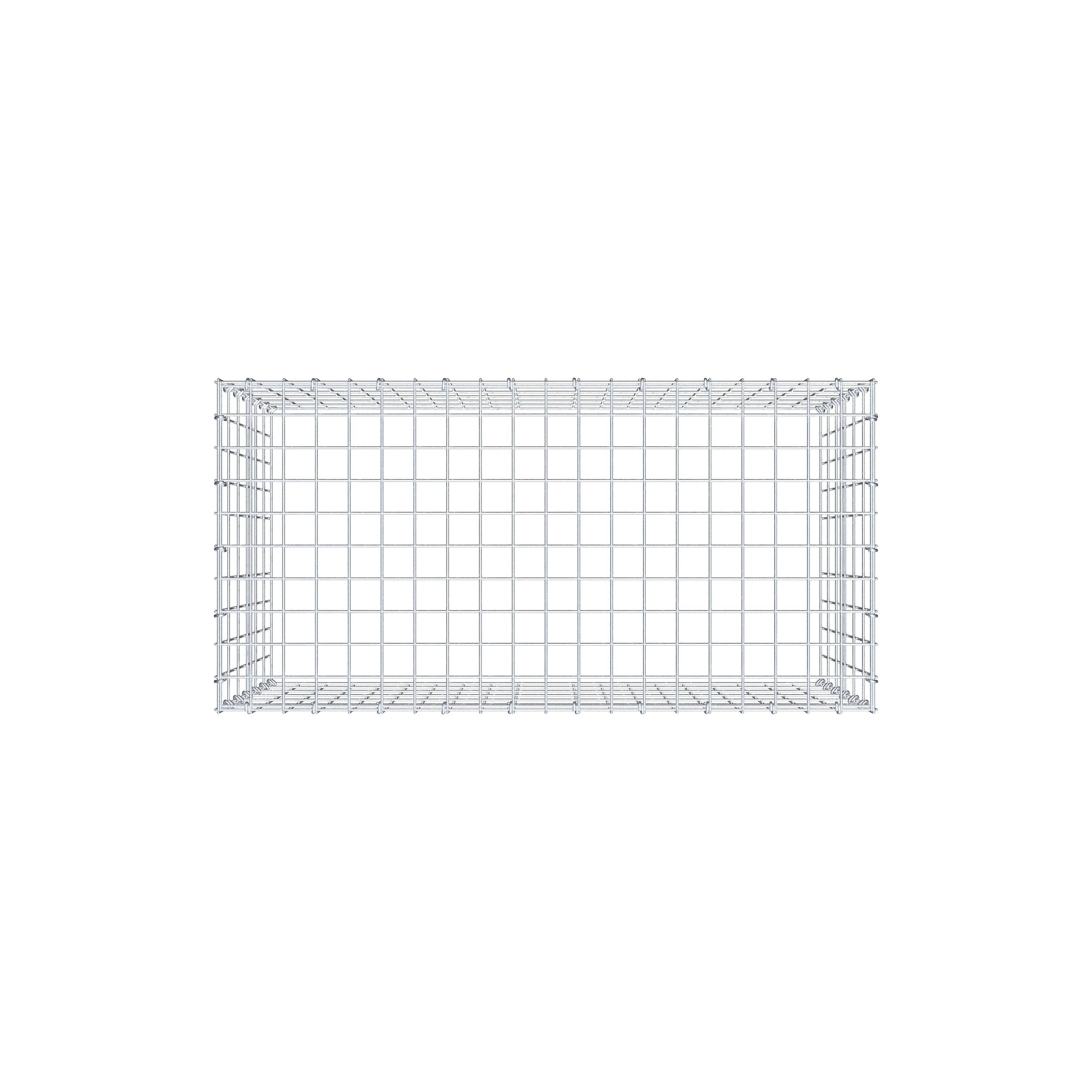 Monteret gabion type 3 100 cm x 60 cm x 50 cm (L x H x D), maskestørrelse 5 cm x 10 cm, C-ring