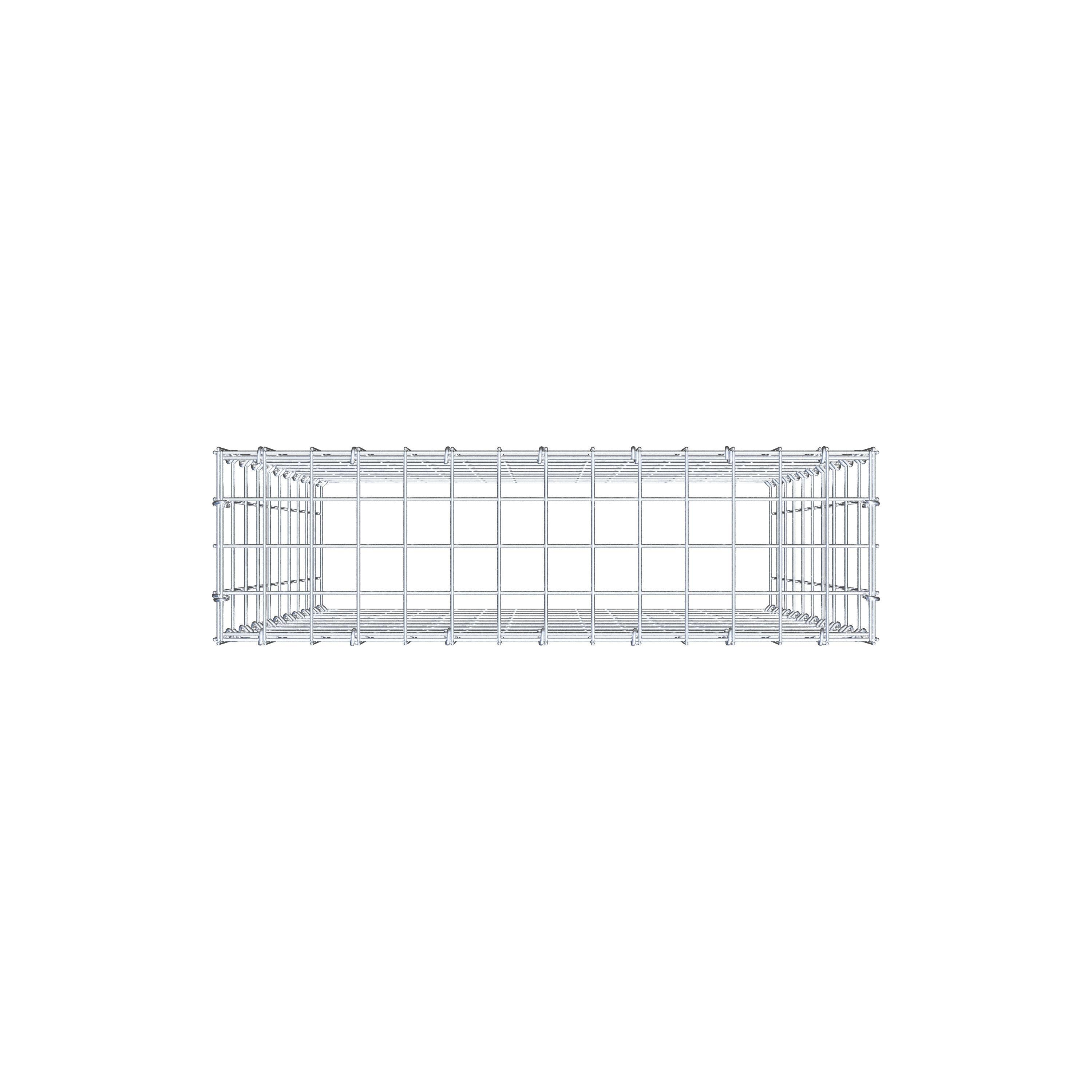 Monteret gabion type 3 100 cm x 70 cm x 20 cm (L x H x D), maskestørrelse 5 cm x 10 cm, C-ring