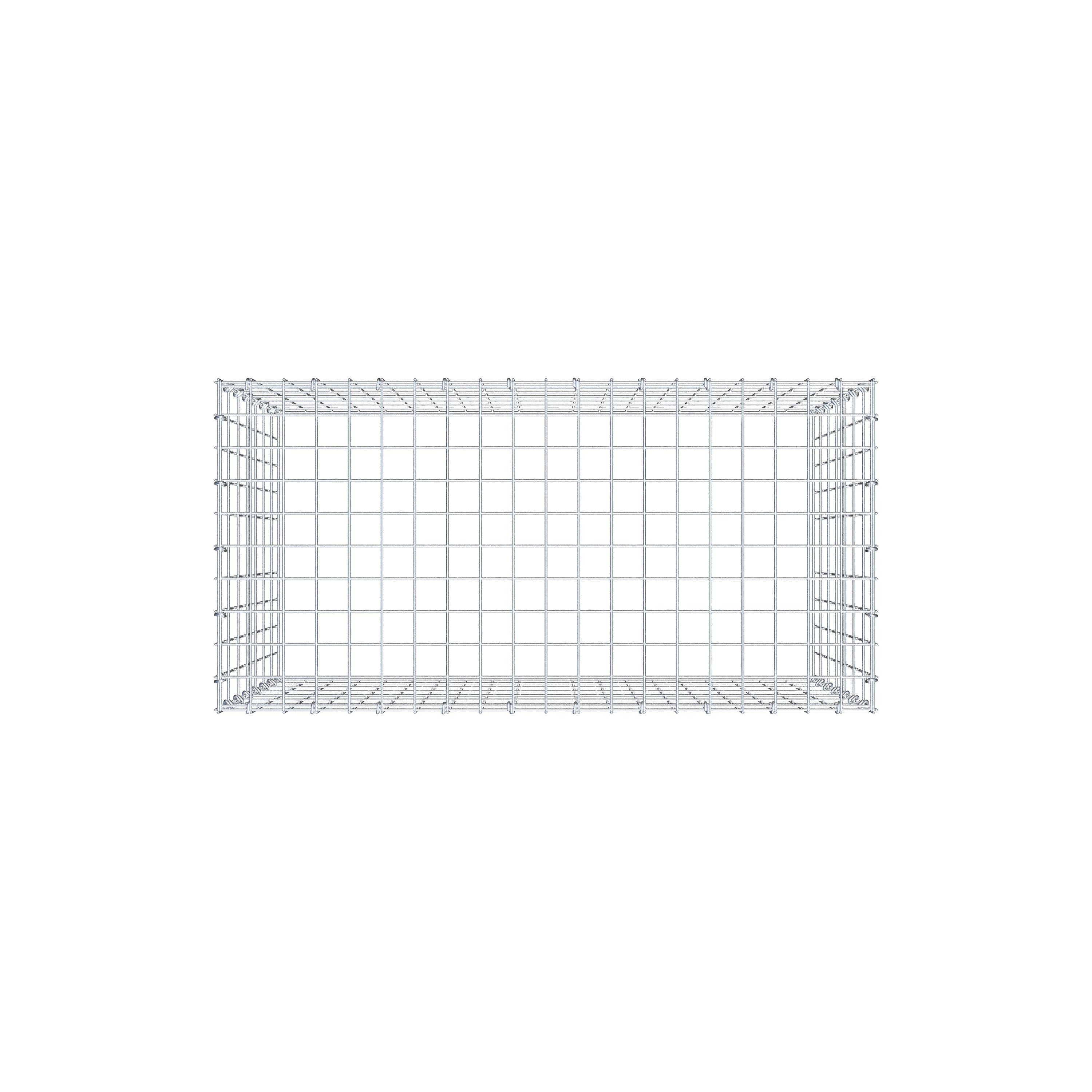 Monteret gabion type 3 100 cm x 70 cm x 50 cm (L x H x D), maskestørrelse 5 cm x 10 cm, C-ring