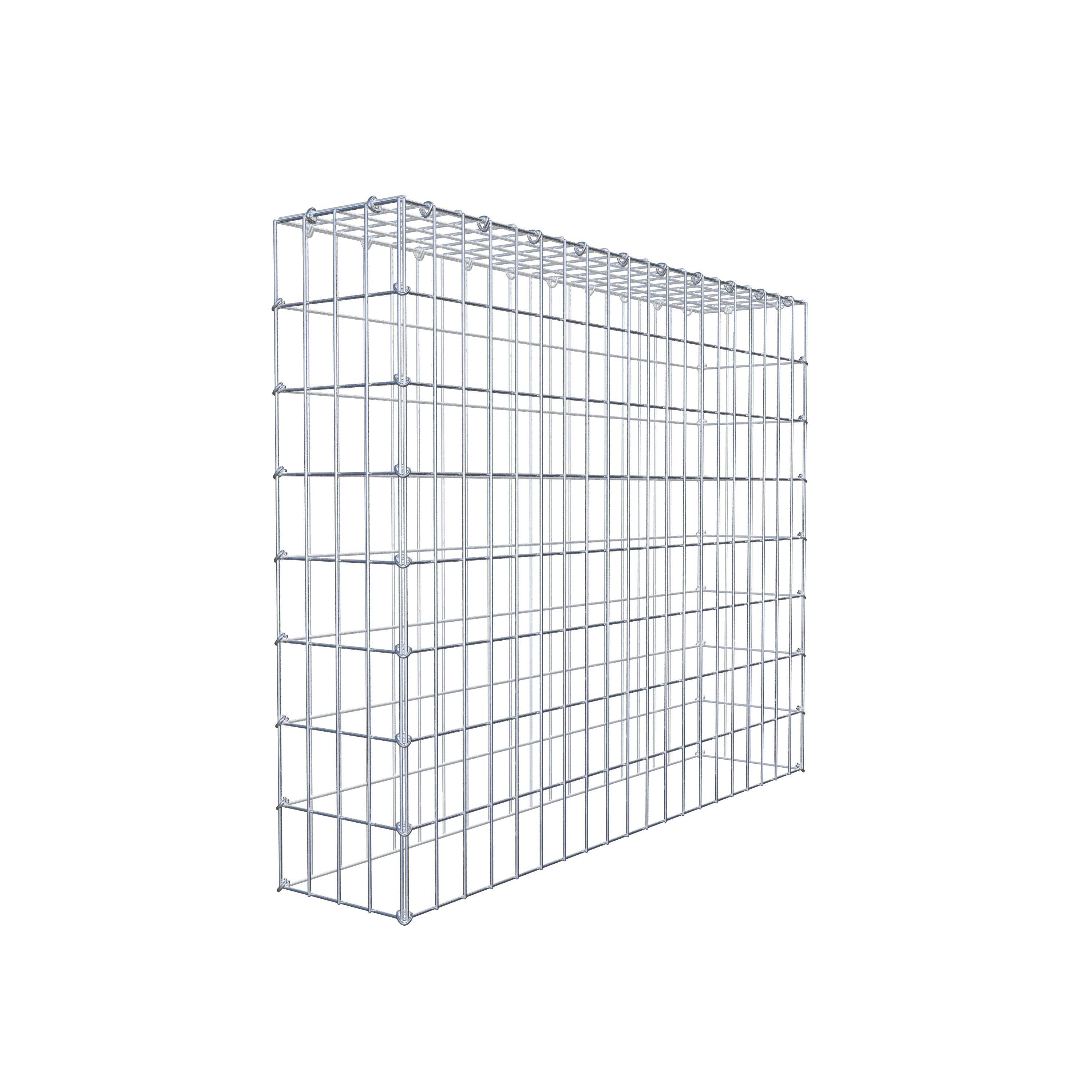 Monteret gabion type 3 100 cm x 80 cm x 20 cm (L x H x D), maskestørrelse 5 cm x 10 cm, C-ring