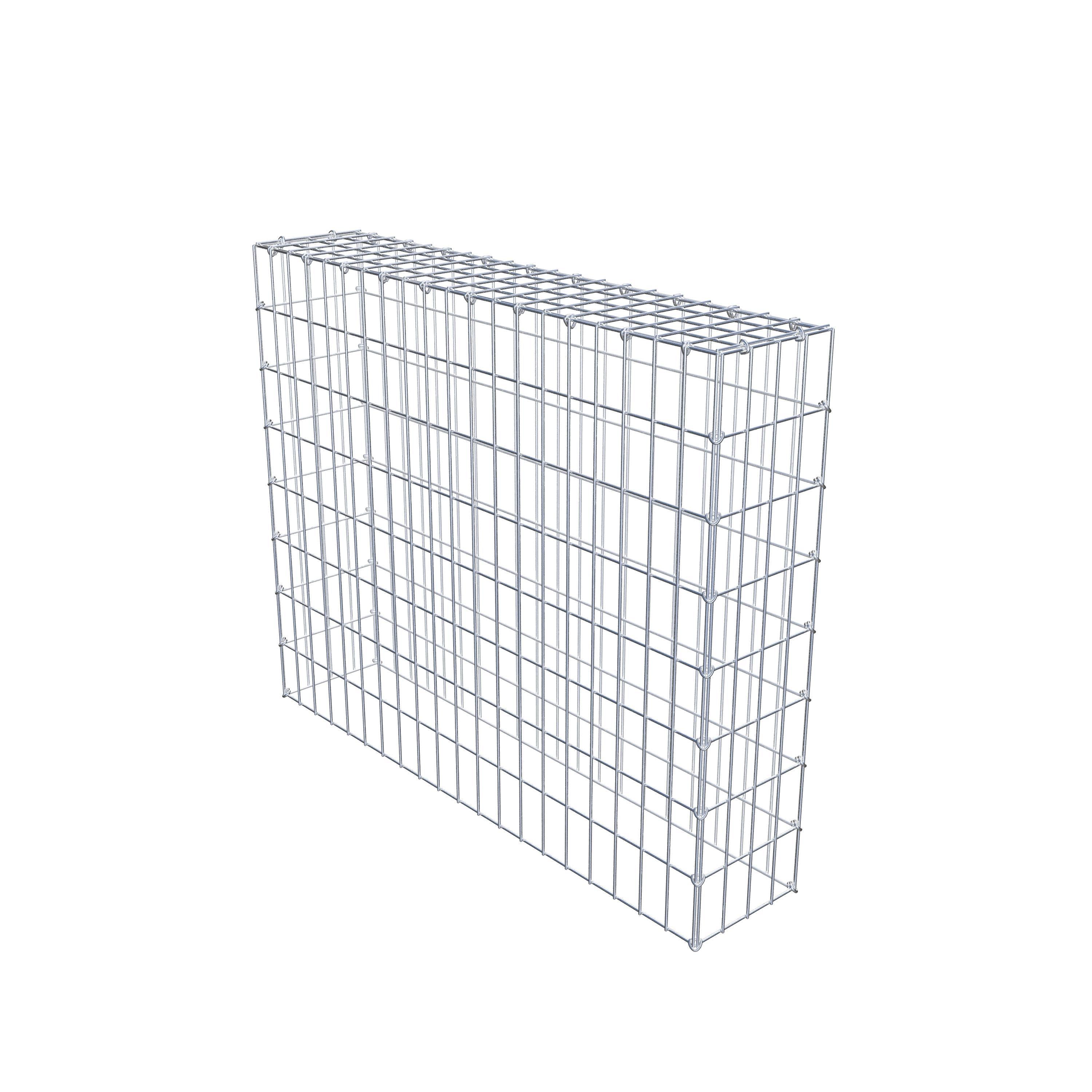 Monteret gabion type 3 100 cm x 80 cm x 20 cm (L x H x D), maskestørrelse 5 cm x 10 cm, C-ring