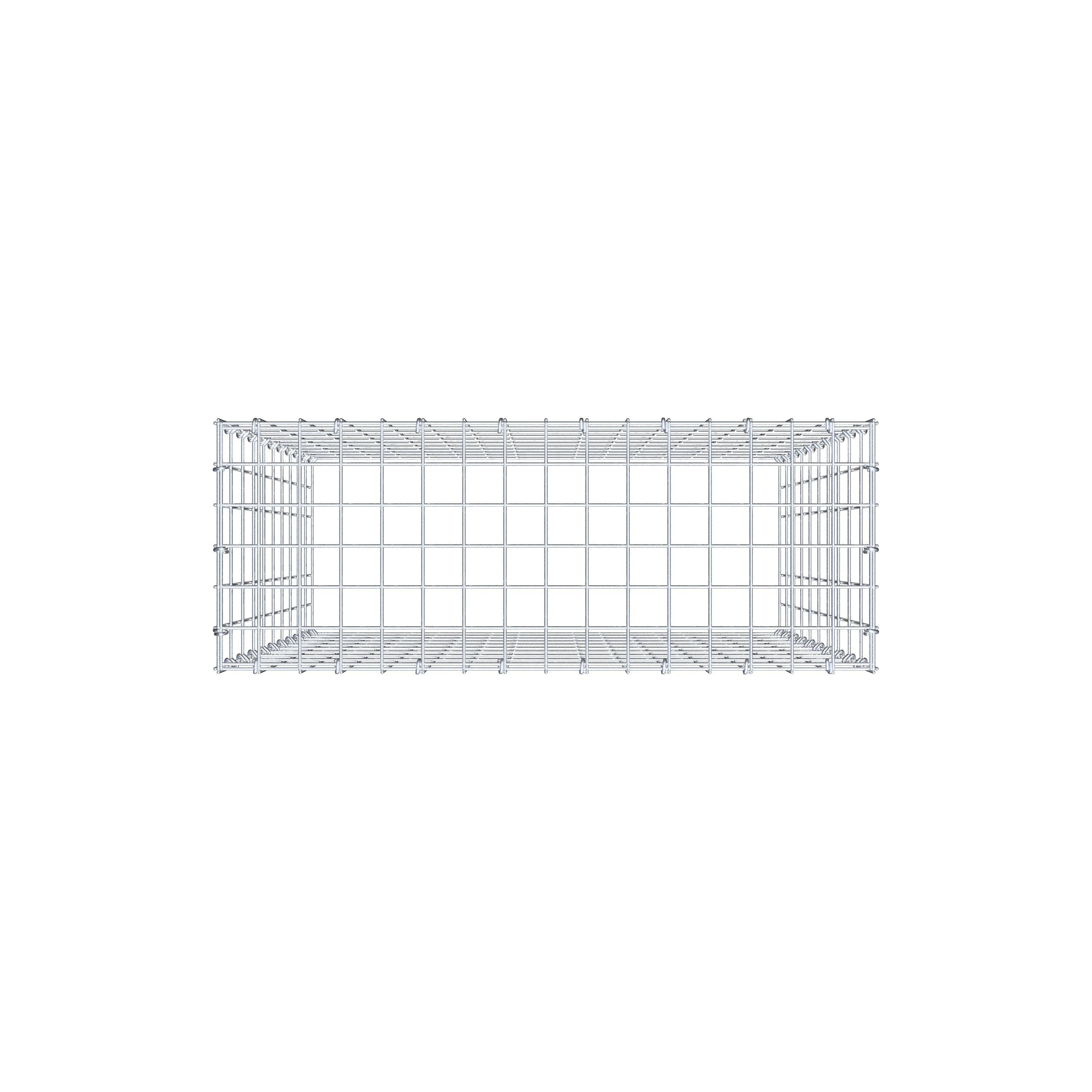 Mounted gabion type 3 100 cm x 80 cm x 30 cm (L x H x D), mesh size 5 cm x 10 cm, C-ring