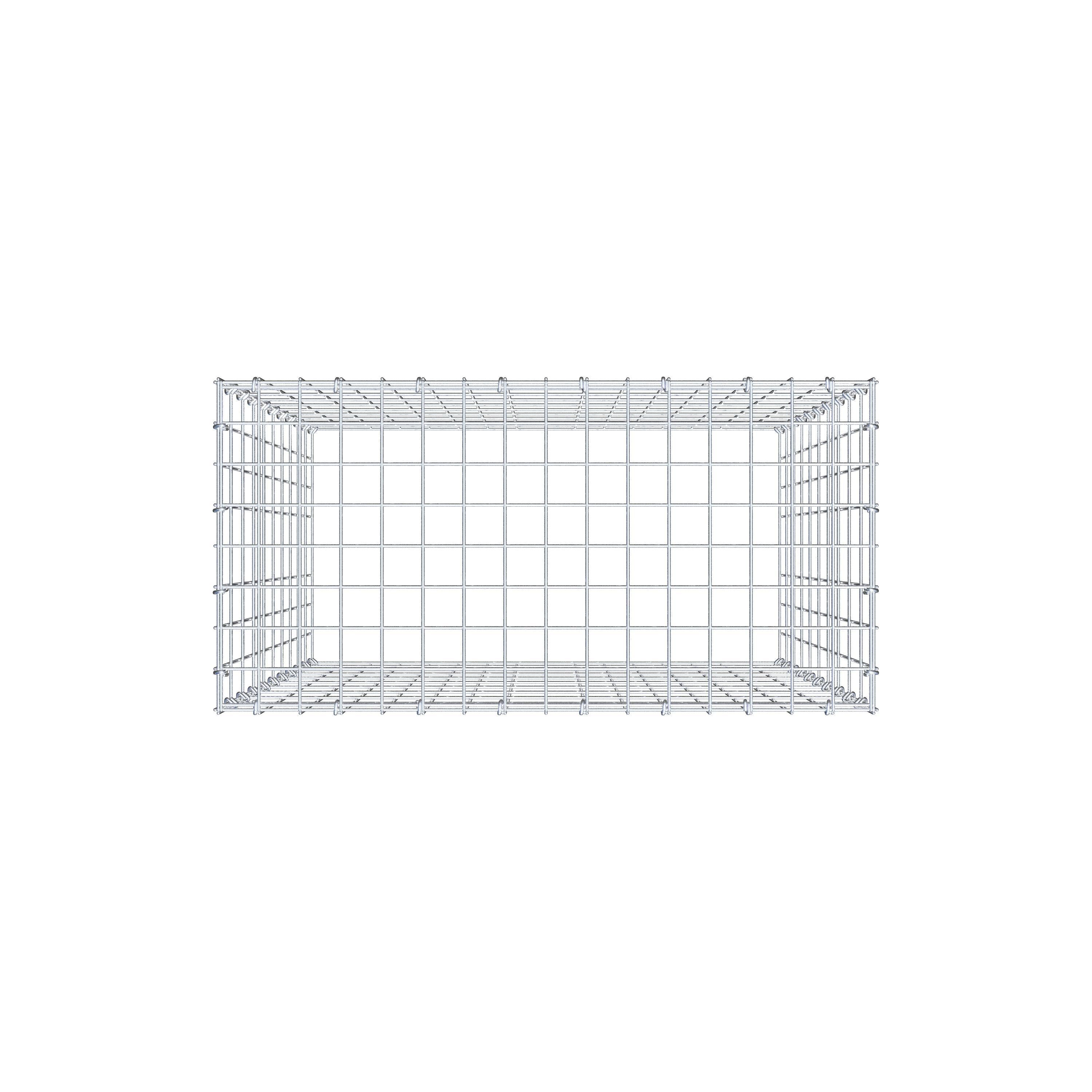 Monteret gabion type 3 100 cm x 80 cm x 40 cm (L x H x D), maskestørrelse 5 cm x 10 cm, C-ring