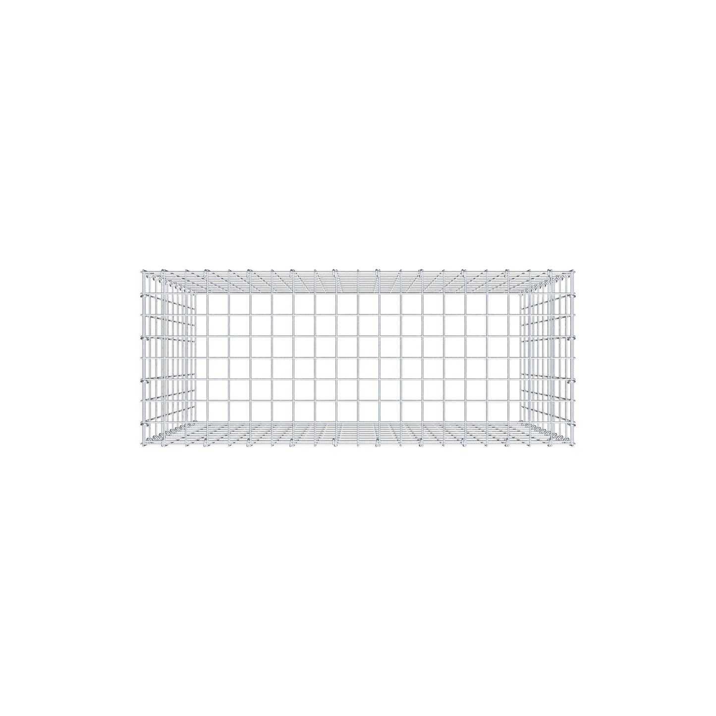 Mounted gabion type 3 100 cm x 100 cm x 40 cm (L x H x D), mesh size 5 cm x 10 cm, C-ring