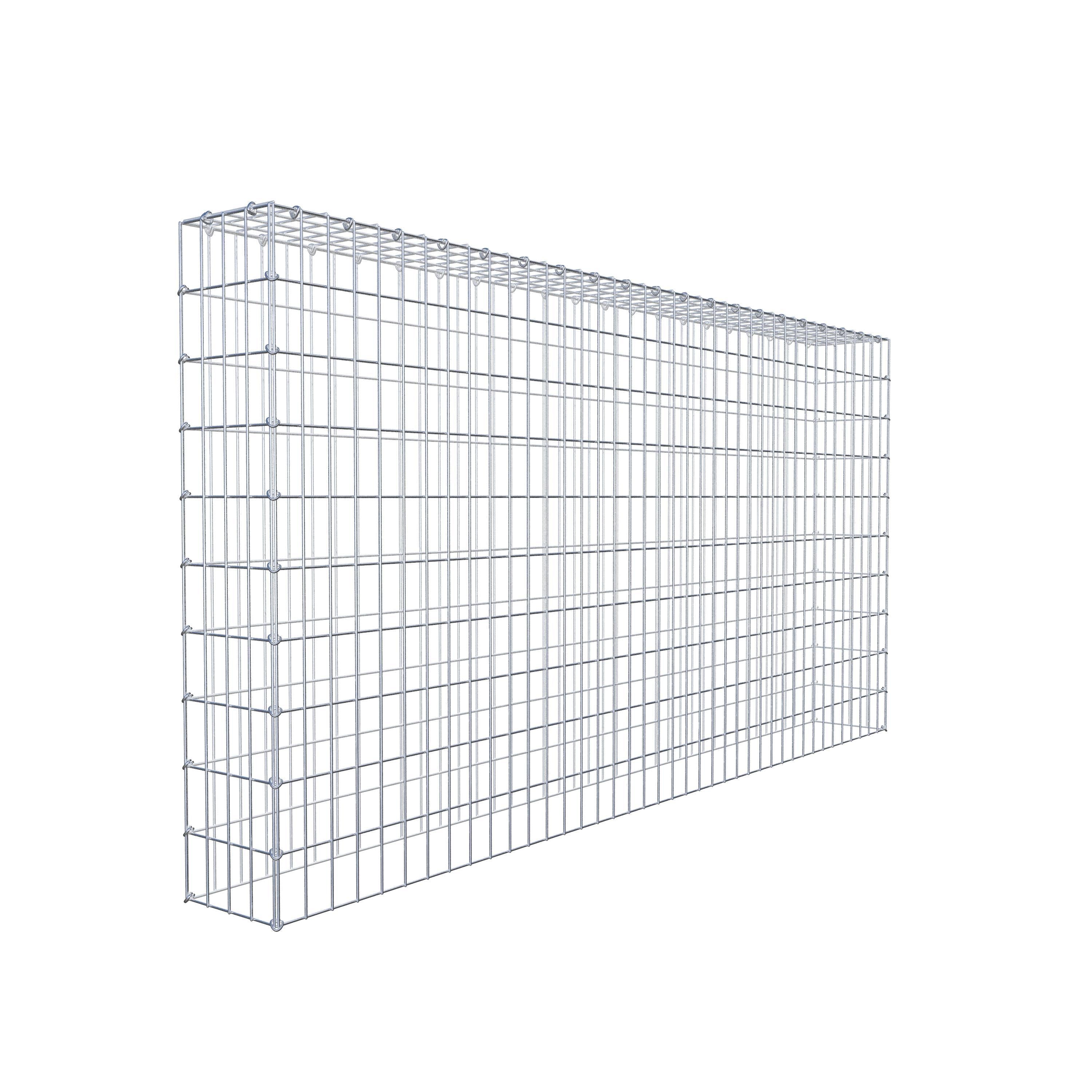 Monteret gabion type 3 200 cm x 100 cm x 20 cm (L x H x D), maskestørrelse 5 cm x 10 cm, C-ring